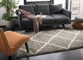 SAFAVIEH Hudson Shag Collection Area Rug - 9' Square, Grey & Ivory, Modern Trellis Design, Non-Shedding & Easy Care, 2-inch Thick Ideal for High Traffic Areas in Living Room, Bedroom (SGH281B)