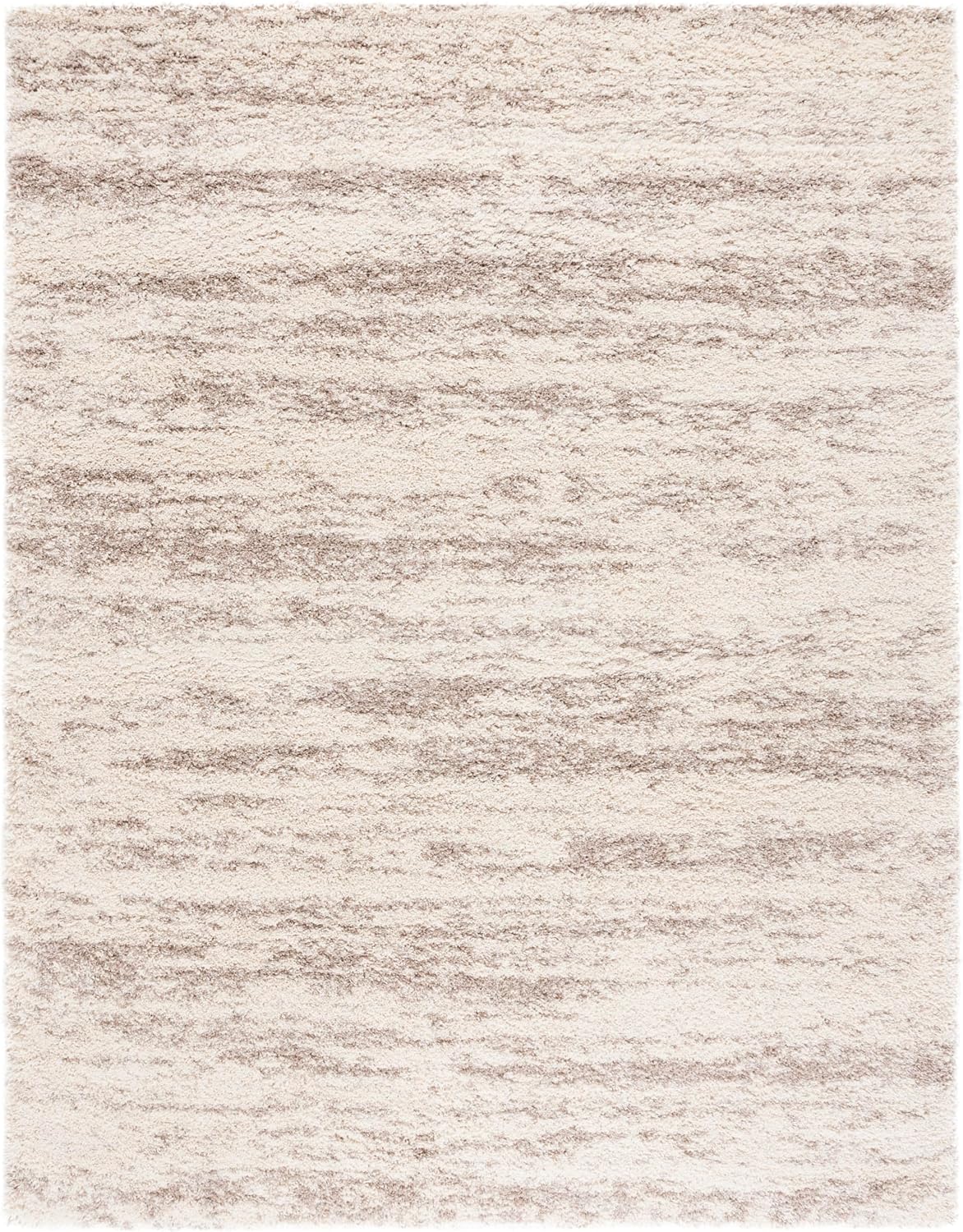 SAFAVIEH Hudson Shag Collection Area Rug - 11' x 15', Ivory/Beige, Geometric Design, Plush 1.9 Inch Thick Ideal for High Traffic Areas in Living Room, Bedroom, Dining (SGH206B)