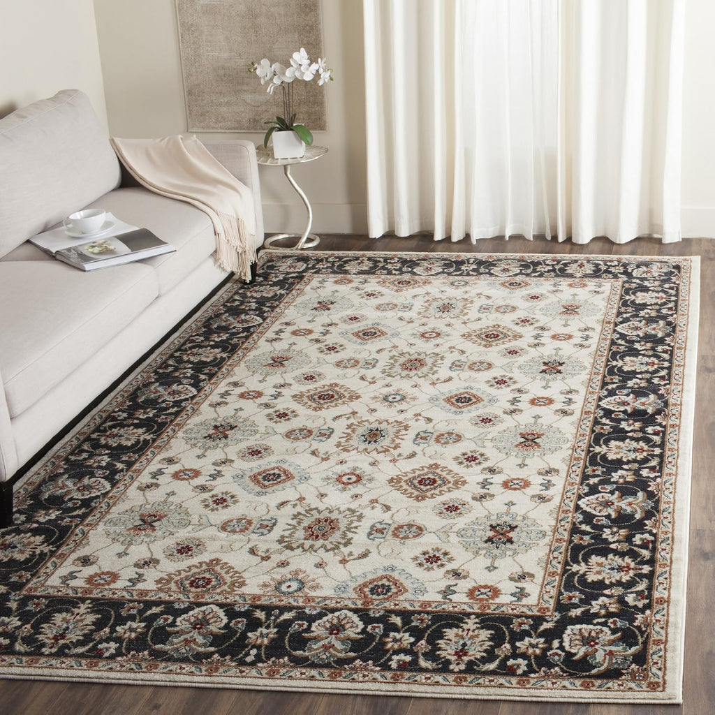 SAFAVIEH Lyndhurst Collection Area Rug - 8' x 10', Grey & Cream, Traditional Oriental Design, Non-Shedding & Easy Care, Ideal for High Traffic Areas in Living Room, Bedroom (LNH332G)
