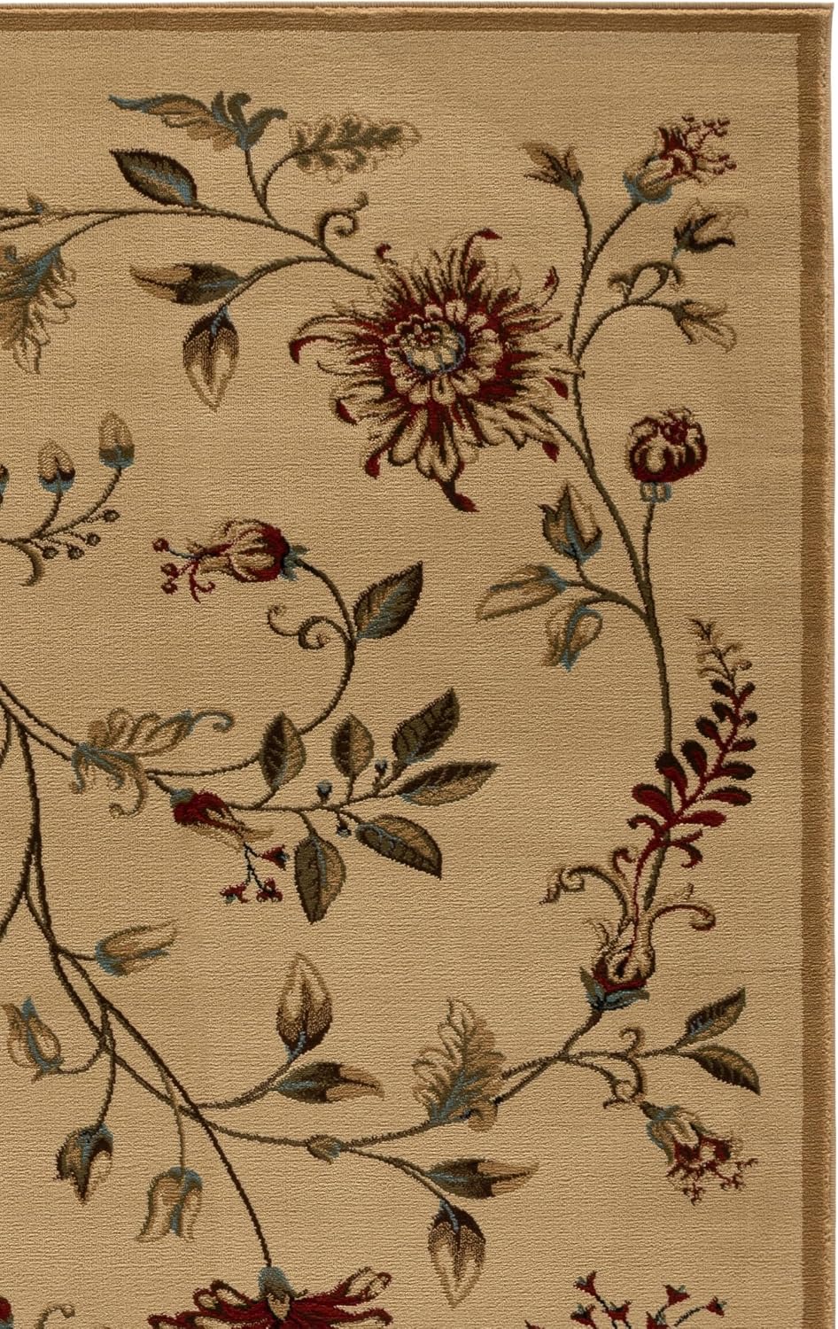 SAFAVIEH Lyndhurst Collection Area Rug - 5'3' x 7'6', Ivory & Multi, Traditional Floral Design, Non-Shedding & Easy Care, Ideal for High Traffic Areas in Living Room, Bedroom (LNH552-1291)
