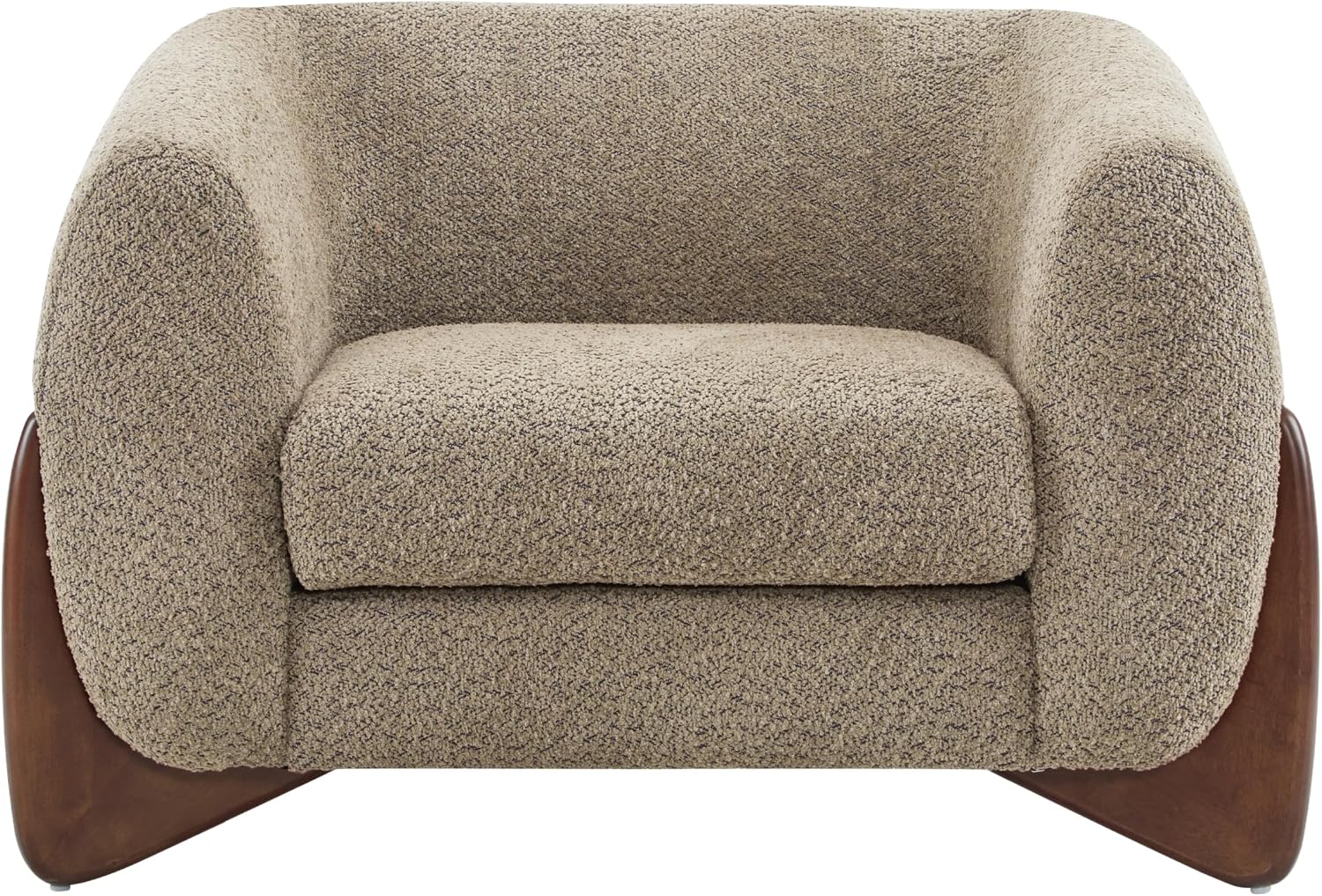 Christopher Knight Home Holly Modern Boucle Fabric Upholstered Club Chair for Living Room, Home Office, Apartment, Relaxing Chair with Removable Cushion and Birch Wood Legs, Light Brown