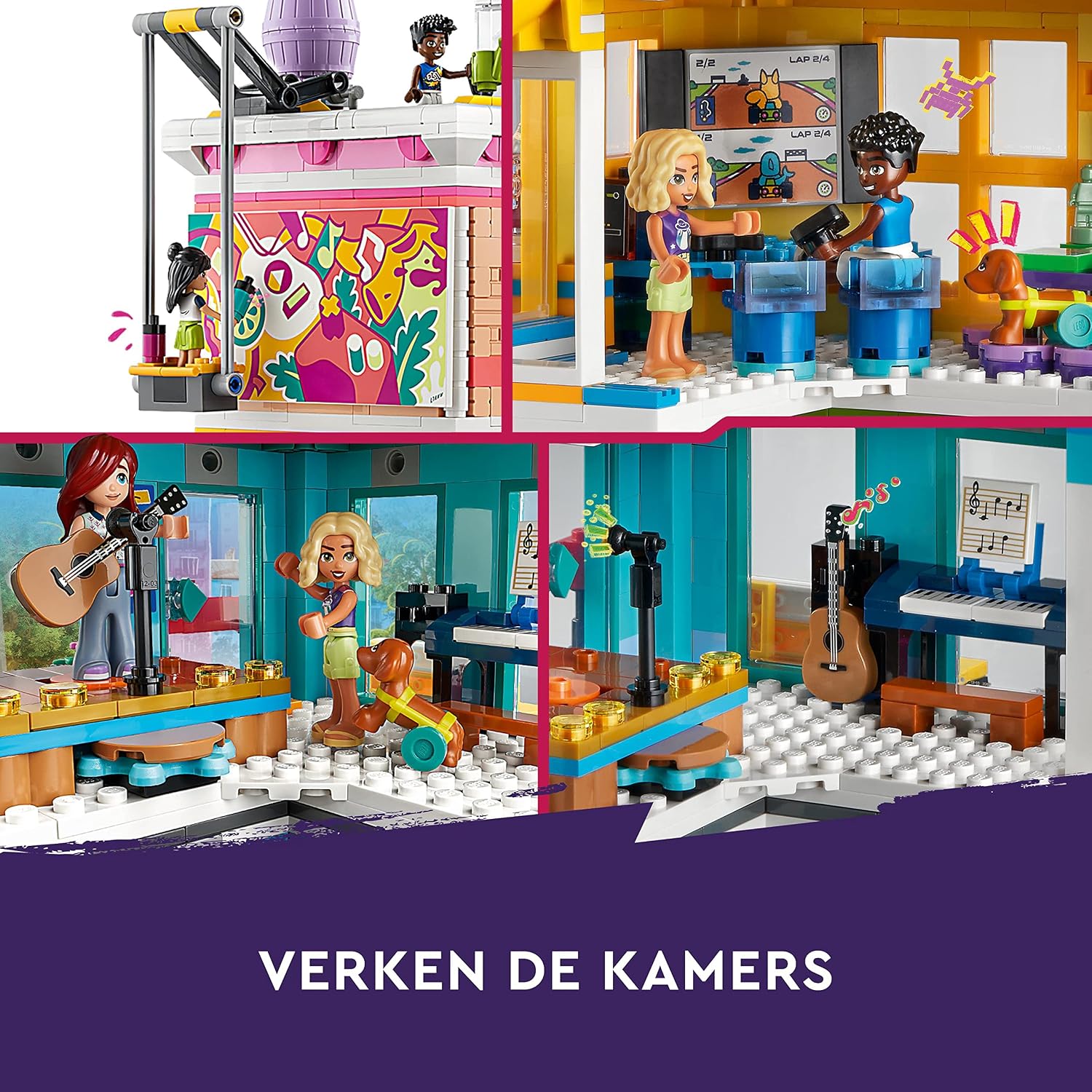 LEGO Friends Heartlake City Community Centre Modular Building Set, Toy Birthday Gift Idea for Kids, Girls, Boys with Art and Recording Studios, Gaming Room Plus Pickle the Dog and More 41748