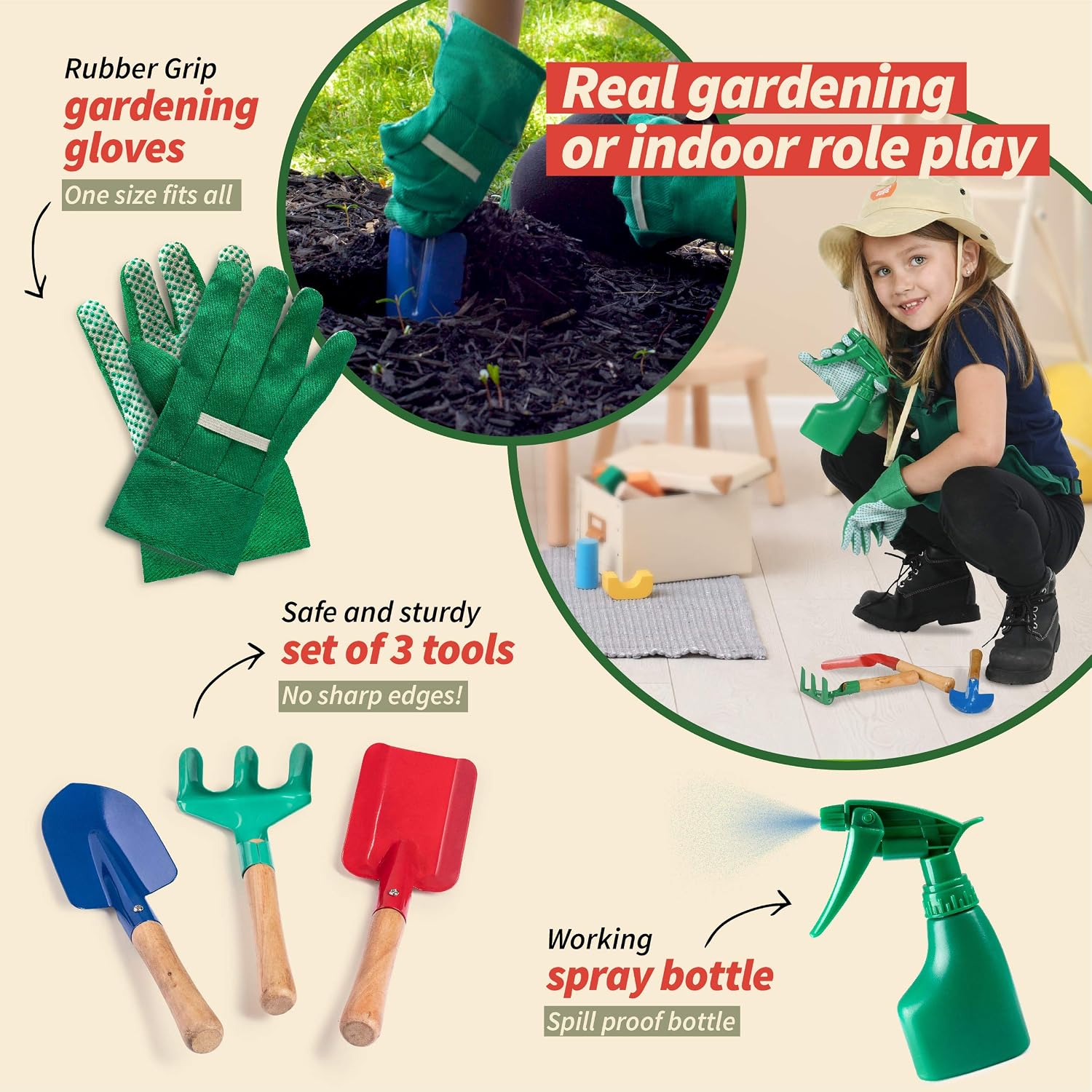 Born Toys 6-in-1 Kids' Dress Up & Pretend Play - Kids Costumes for Boys & Girls Ages 3-7 (Firefighter, Astronaut, Scientist, Construction, Pirate, Office Set and Gardening)