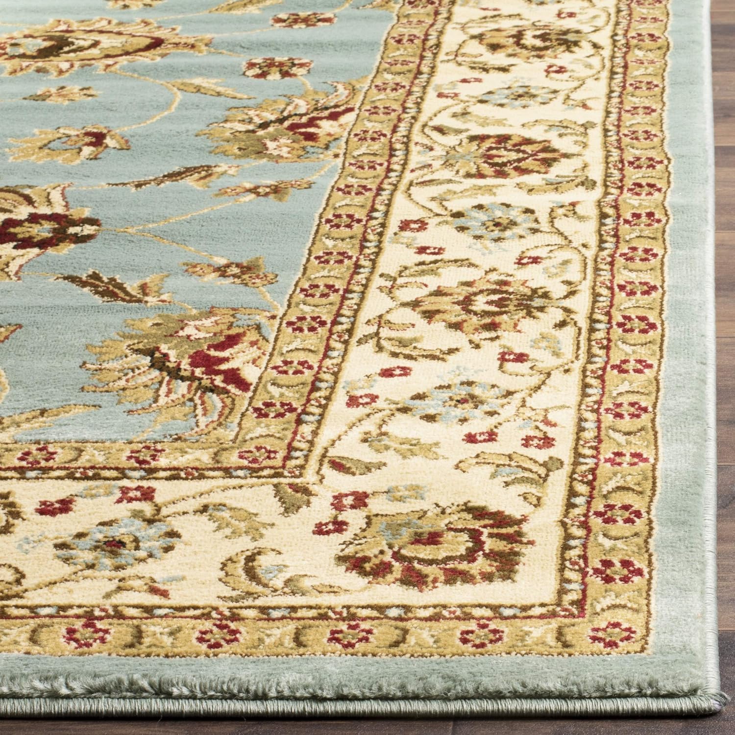 SAFAVIEH Lyndhurst Collection Area Rug - 8' x 11', Blue & Ivory, Traditional Oriental Design, Non-Shedding & Easy Care, Ideal for High Traffic Areas in Living Room, Bedroom (LNH553-6512)