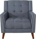 Christopher Knight Home Evelyn Mid Century Modern Fabric Arm Chair, Dark Gray, Walnut