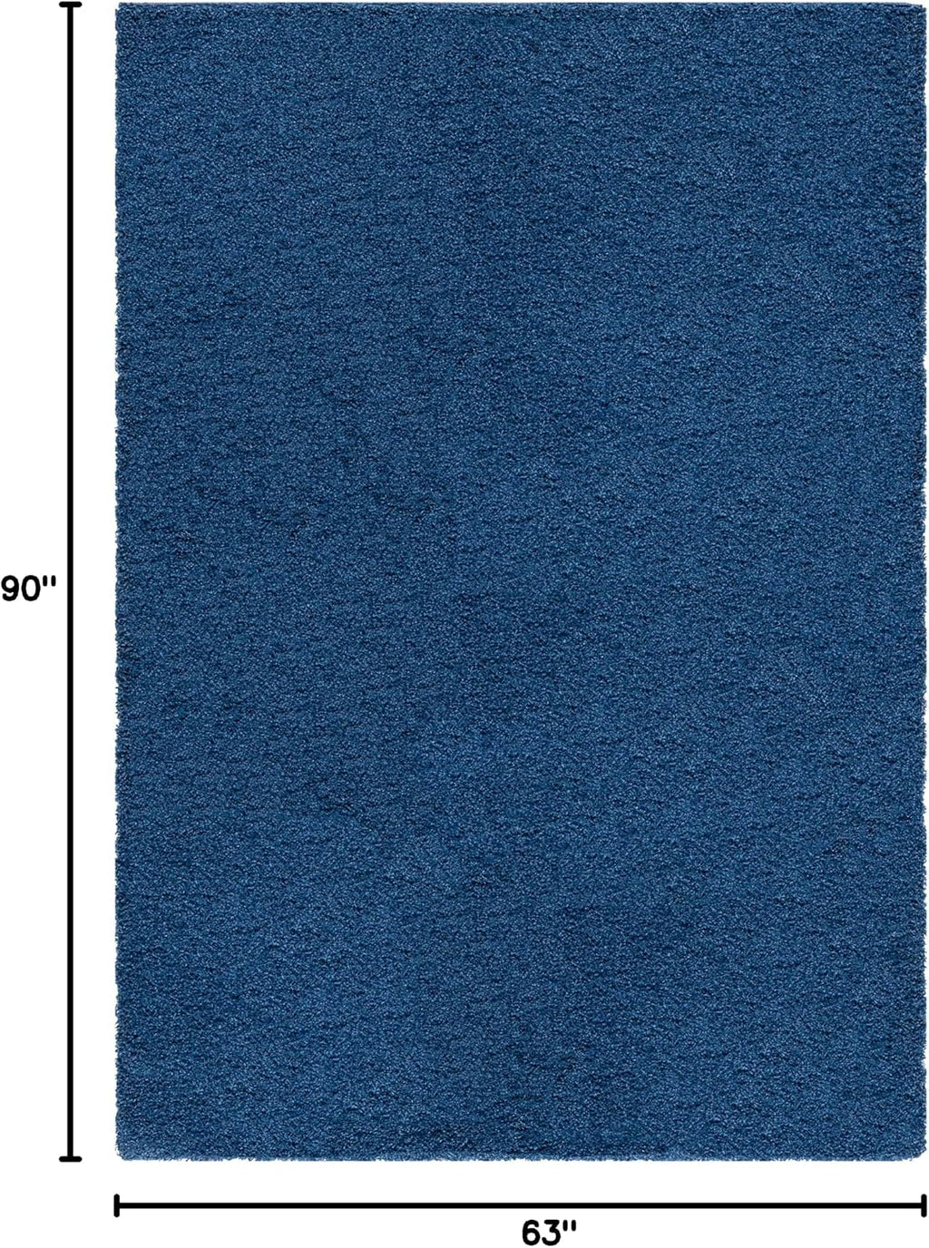 SAFAVIEH Laguna Shag Collection Area Rug - 5'3' x 7'6', Blue, Solid Design, Non-Shedding & Easy Care, 2-inch Thick Ideal for High Traffic Areas in Living Room, Bedroom (SGL303K)