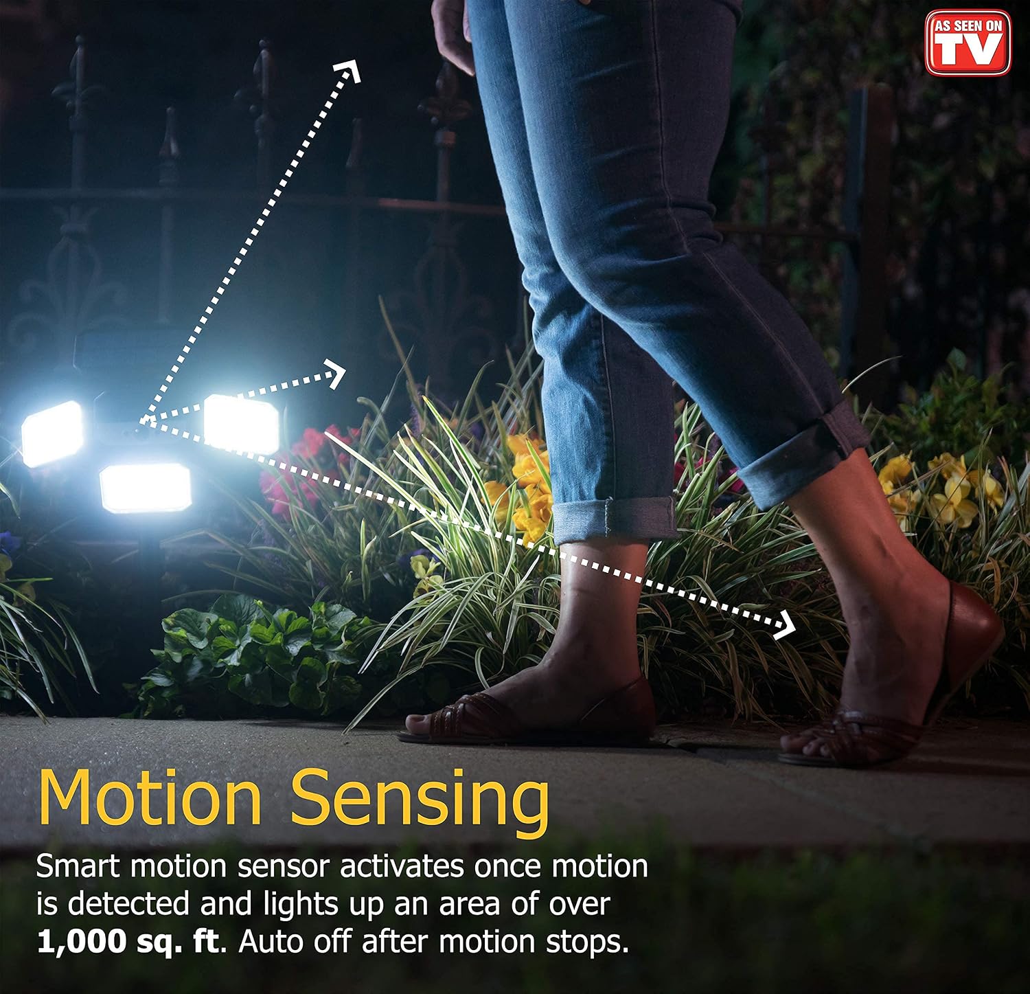 Bionic Floodlight Solar Light Outdoor Waterproof Patio Light Motion Sensor Outdoor Lights w/ Remote Control 3 Heads Wall Lights - Wireless, 50% Brighter-108 COB LED For Lawn, Garden, As Seen On TV