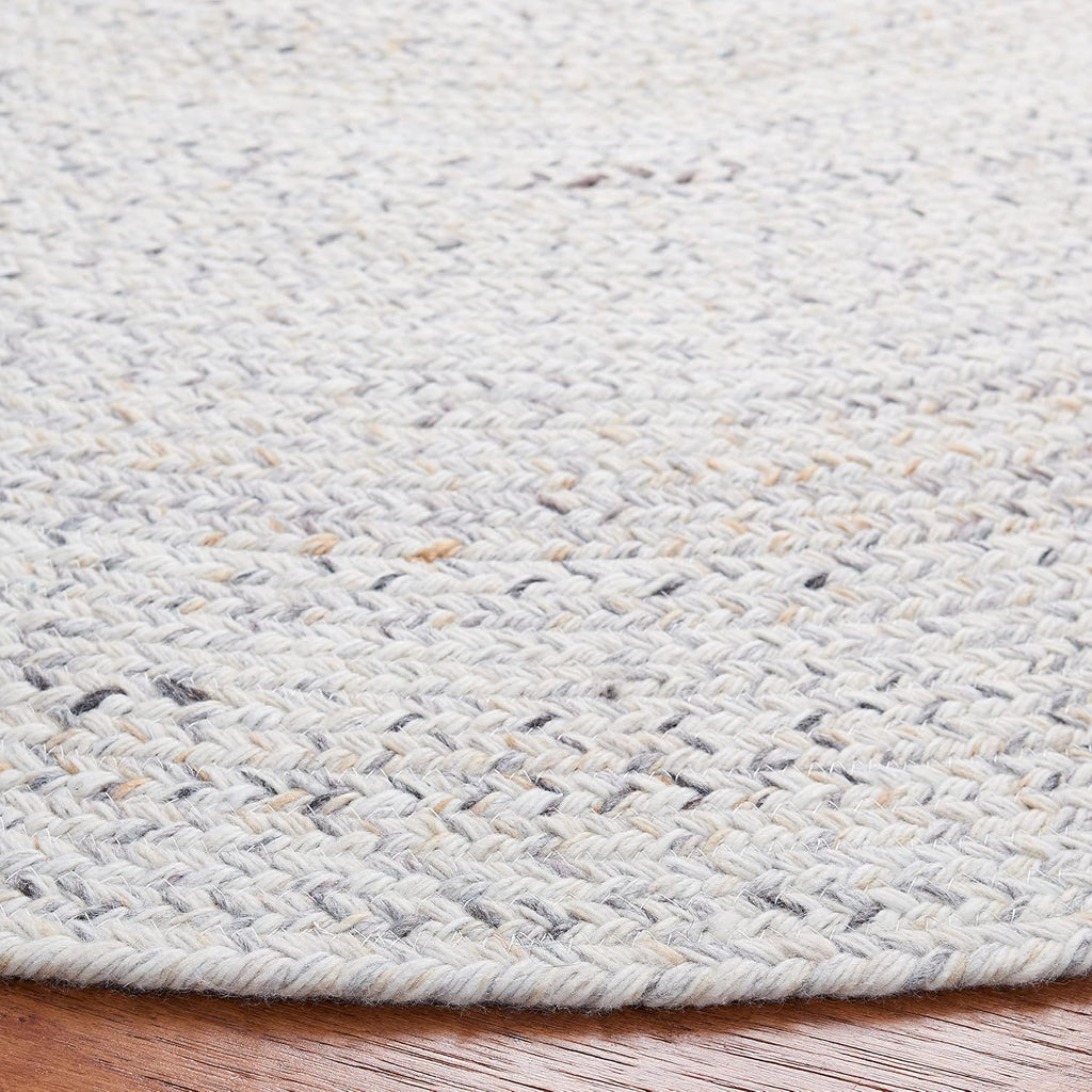 SAFAVIEH Braided Collection Area Rug - 9' Round, Ivory, Flat Weave Country Cottage Reversible Design, Non-Shedding & Easy Care, Ideal for High Traffic Areas in Living Room, Bedroom (BRD851A)
