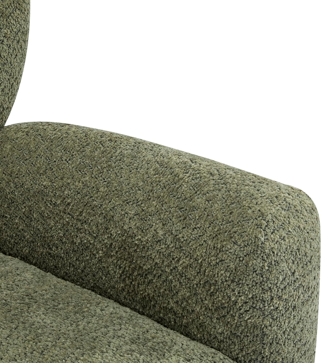 Christopher Knight Home Lindy Wingback Accent Chair, Upholstered Armchair with Rounded Wooden Legs, Curved Backrest Single Sofa, Soft Cushion Seating, Comfy Lounge Chair for Living Room, Olive Green