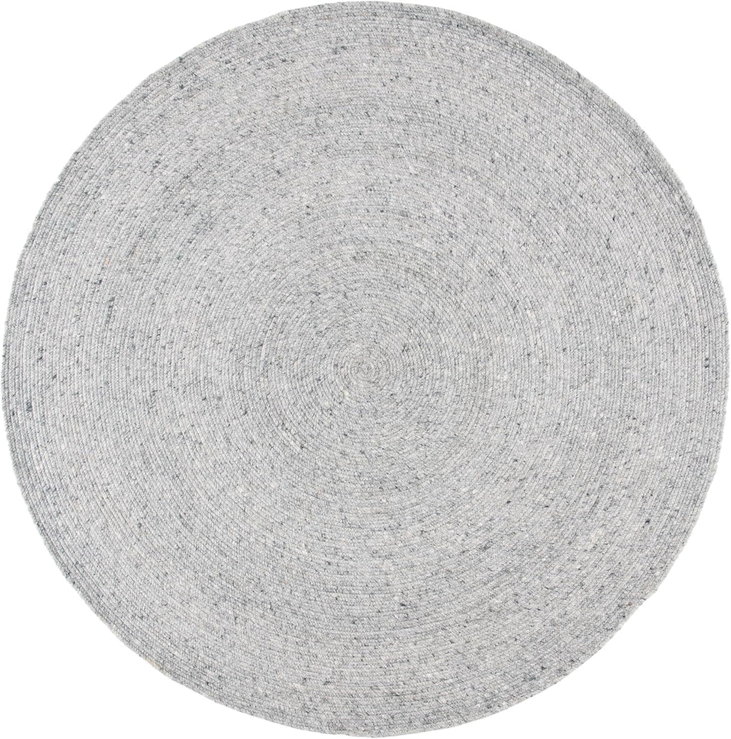 SAFAVIEH Braided Collection Area Rug - 6' Round, Grey, Handmade Country Cottage Reversible Wool, Ideal for High Traffic Areas in Living Room, Bedroom (BRD901F)