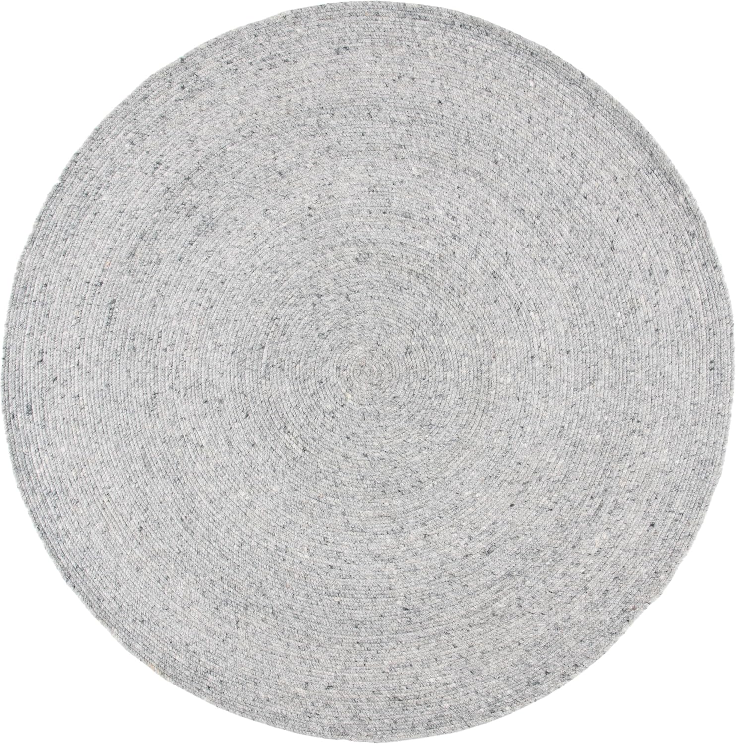 SAFAVIEH Braided Collection Area Rug - 6' Round, Grey, Handmade Country Cottage Reversible Wool, Ideal for High Traffic Areas in Living Room, Bedroom (BRD901F)
