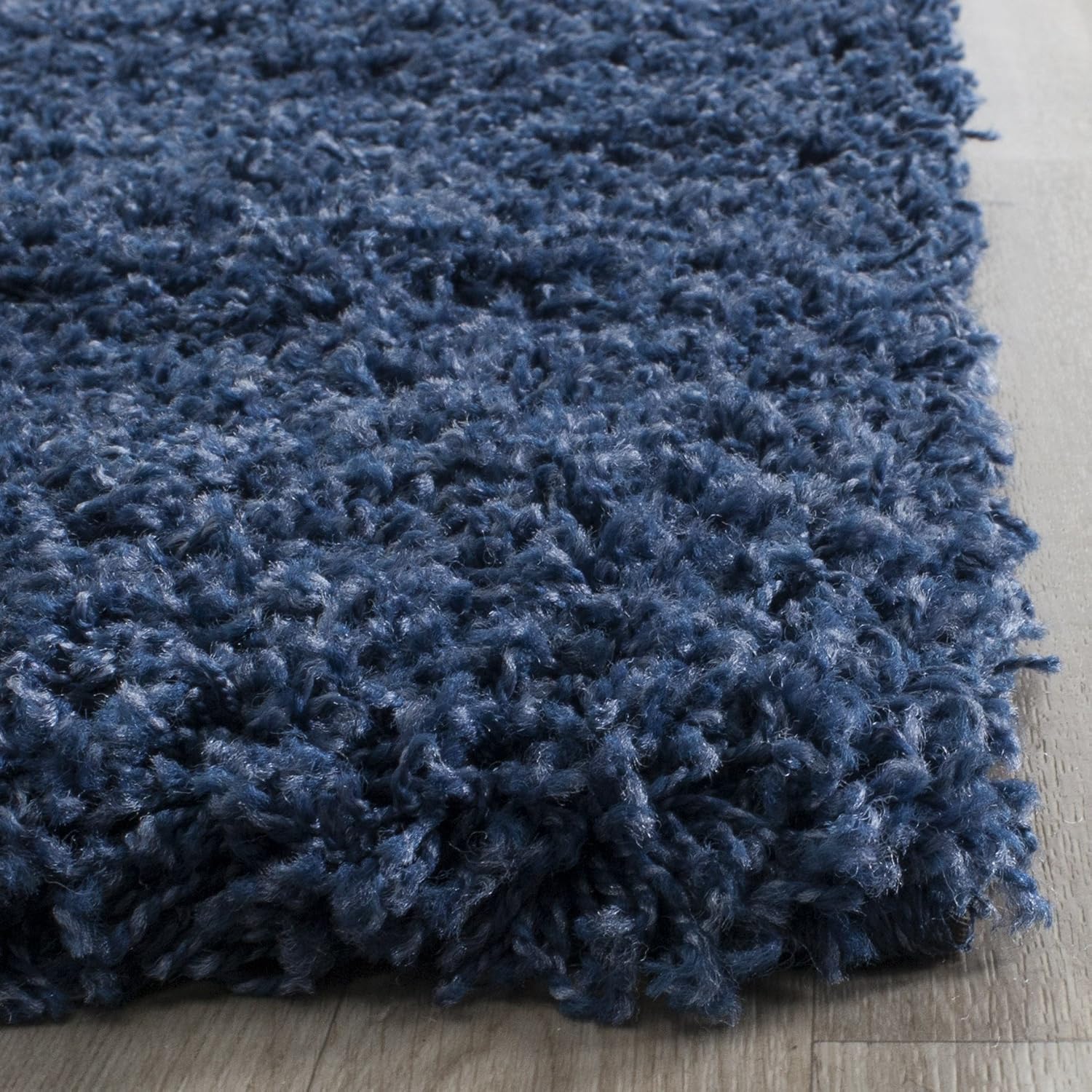 SAFAVIEH Laguna Shag Collection Area Rug - 5'3' x 7'6', Blue, Solid Design, Non-Shedding & Easy Care, 2-inch Thick Ideal for High Traffic Areas in Living Room, Bedroom (SGL303K)