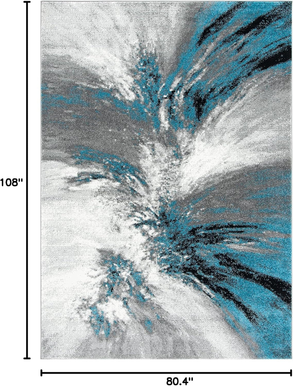 SAFAVIEH Glacier Collection Area Rug - 6'7' x 9', Blue & Grey, Abstract Design, Non-Shedding & Easy Care, Ideal for High Traffic Areas in Living Room, Bedroom (GLA127M)