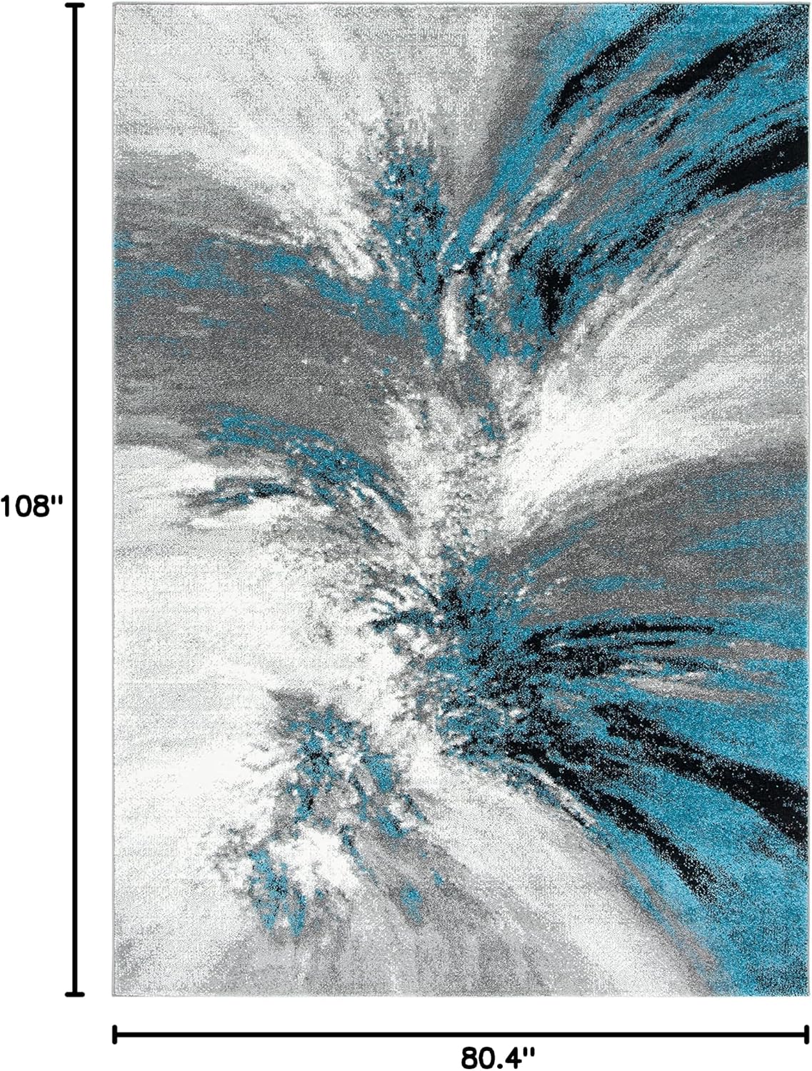 SAFAVIEH Glacier Collection Area Rug - 6'7' x 9', Blue & Grey, Abstract Design, Non-Shedding & Easy Care, Ideal for High Traffic Areas in Living Room, Bedroom (GLA127M)