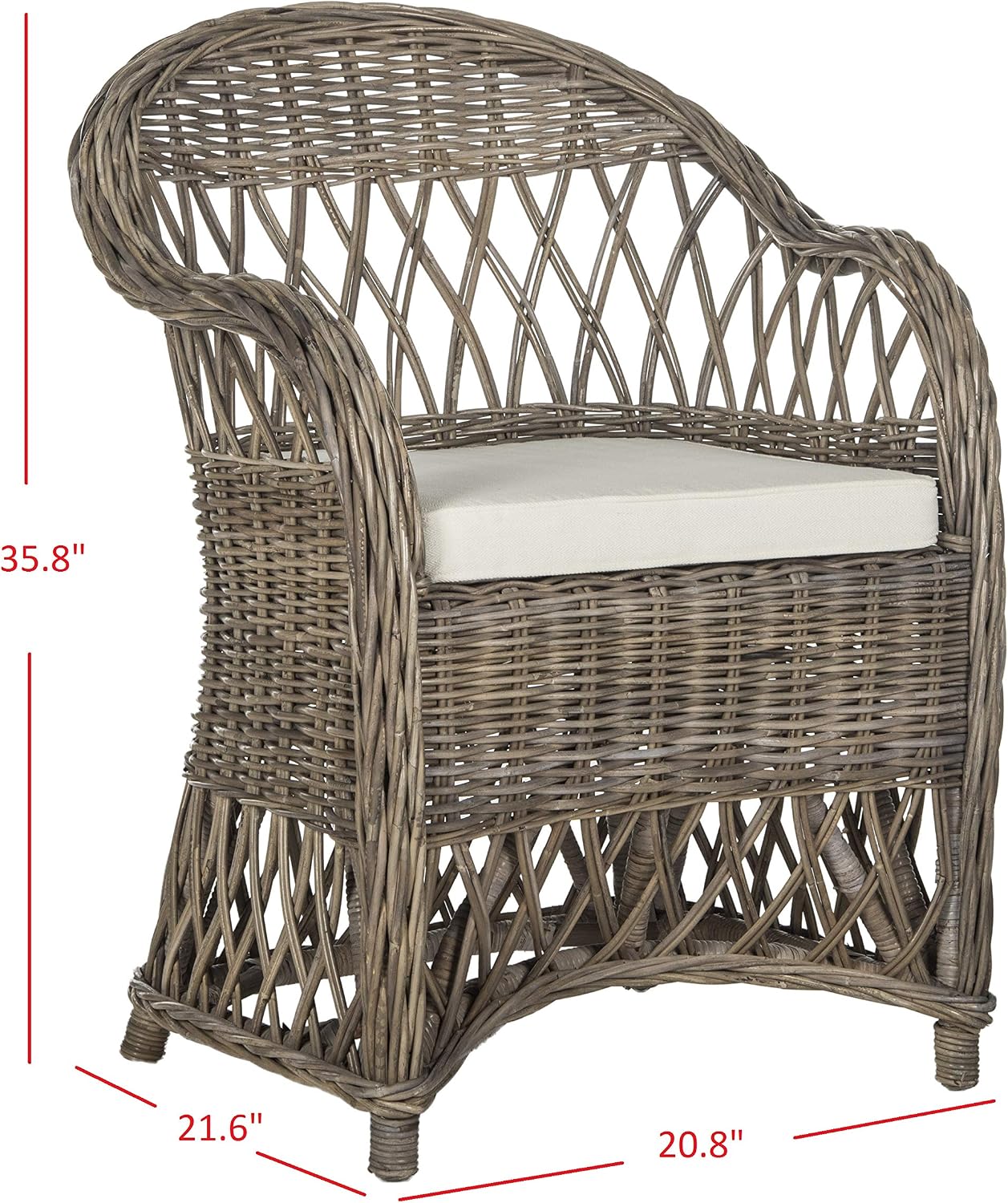 Safavieh Home Collection Inez Natural Wicker Club Chair