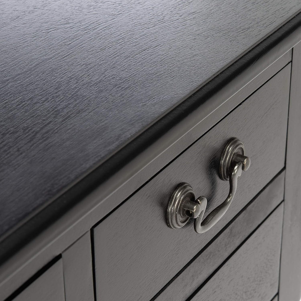 SAFAVIEH Furniture - Athena 3-Drawer Console Table - Black - Solid Wood - Farmhouse Classic Design - Ideal for Entryway, Living Room, Hallway, 23.5' W x 13' D x 29.5' H (CNS5703B)