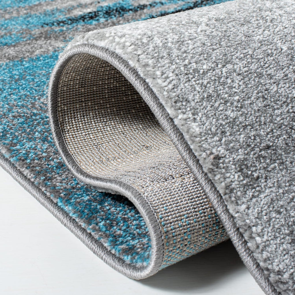 SAFAVIEH Glacier Collection Accent Rug - 2'3' x 4', Blue & Grey, Abstract Design, Non-Shedding & Easy Care, Ideal for High Traffic Areas in Entryway, Living Room, Bedroom (GLA127M)