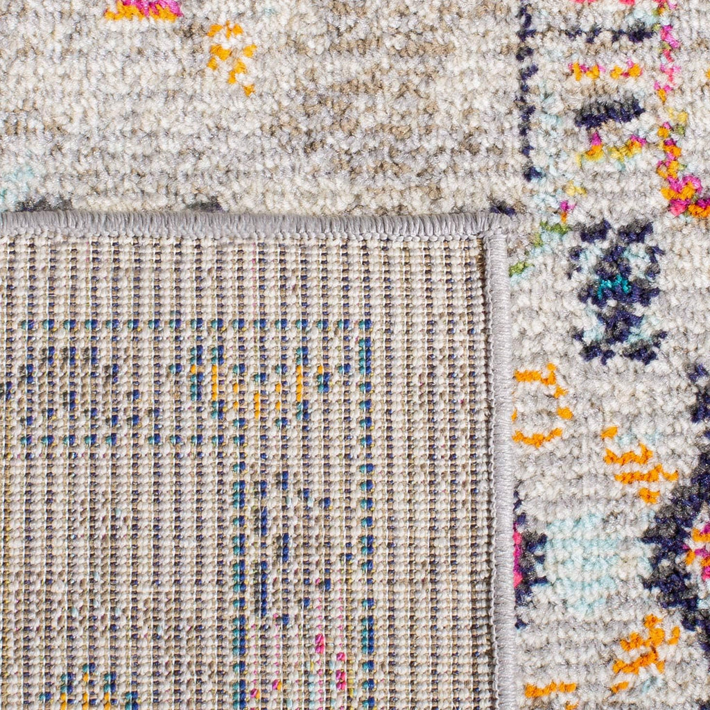 SAFAVIEH Madison Collection Runner Rug - 2'2' x 22', Grey & Blue, Boho Chic Medallion Distressed Design, Non-Shedding & Easy Care, Ideal for High Traffic Areas in Living Room, Bedroom (MAD468F)