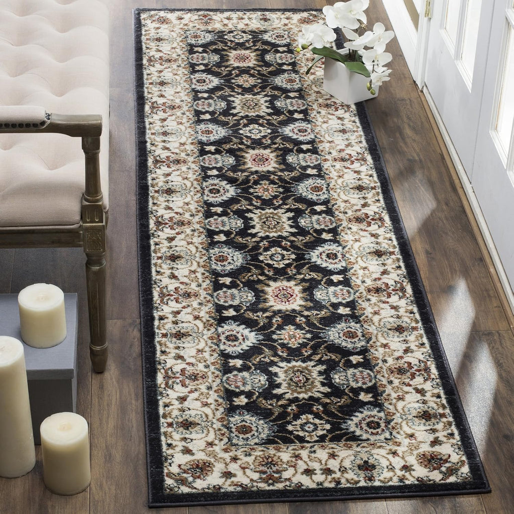 SAFAVIEH Lyndhurst Collection Area Rug - 8' x 10', Grey & Cream, Traditional Oriental Design, Non-Shedding & Easy Care, Ideal for High Traffic Areas in Living Room, Bedroom (LNH332G)
