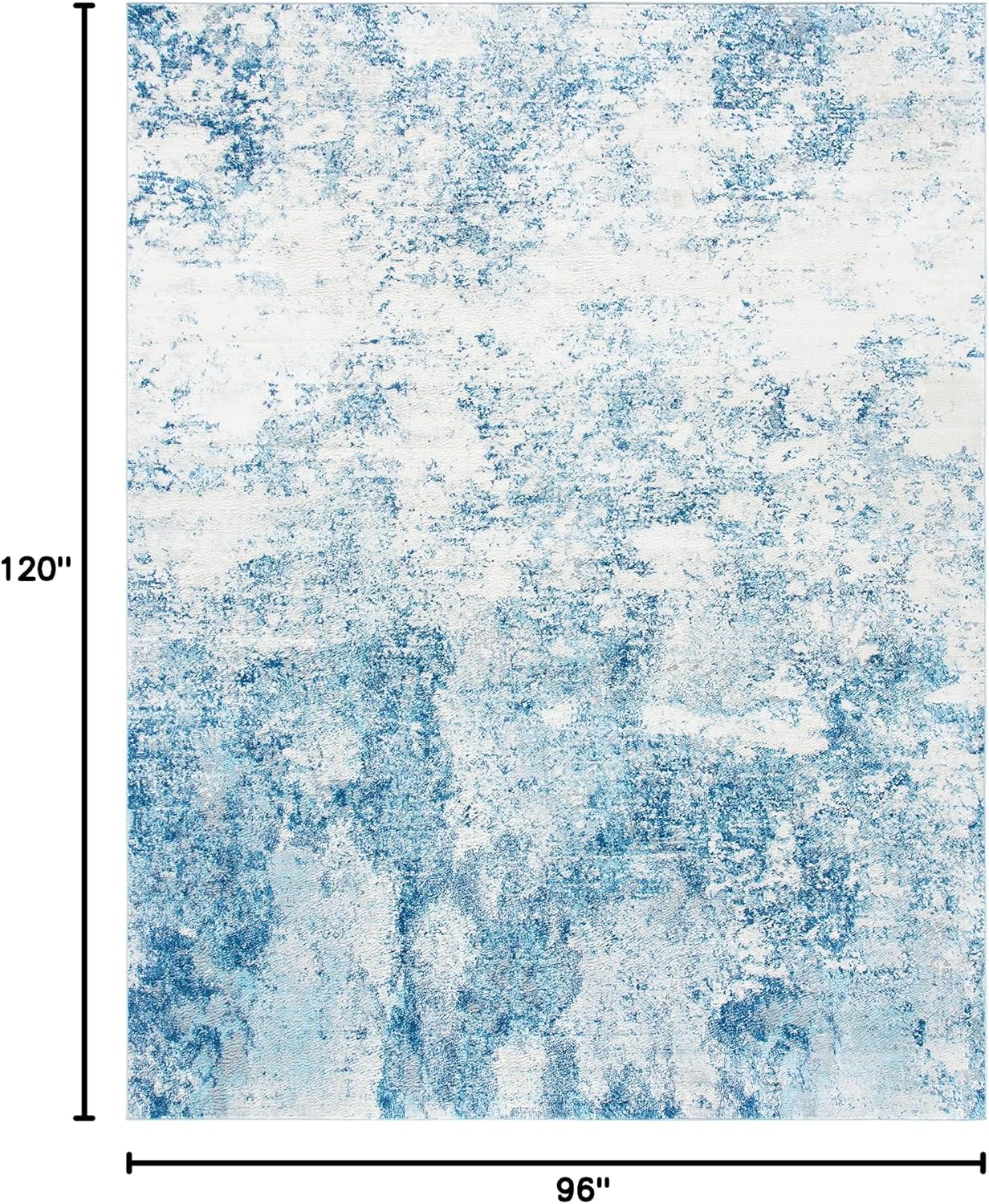 SAFAVIEH Brentwood Collection Area Rug - 8' x 10', Ivory & Navy, Modern Abstract Design, Non-Shedding & Easy Care, Ideal for High Traffic Areas in Living Room, Bedroom (BNT822B)