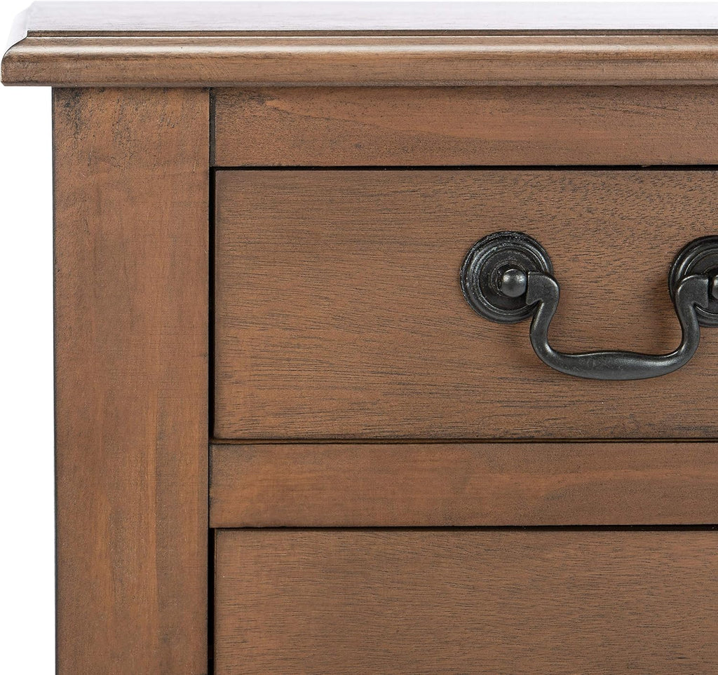 SAFAVIEH Furniture - Athena 3-Drawer Console Table - Brown - Solid Wood - Farmhouse Classic Design - Ideal for Entryway, Living Room, Hallway, 23.5' W x 13' D x 29.5' H (CNS5703C)
