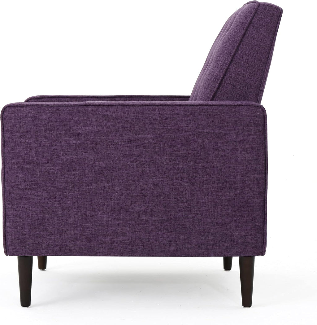 GDFStudio Christopher Knight Home Mervynn Mid-Century Modern Fabric Recliners, 2-Pcs Set, Muted Purple / Dark Espresso