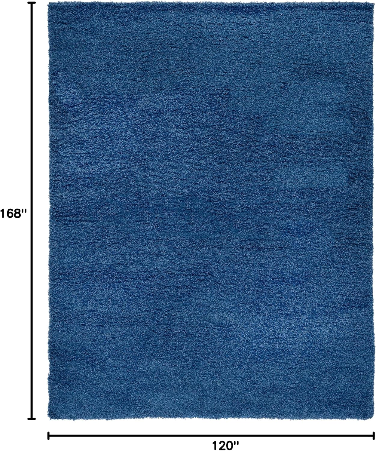SAFAVIEH Laguna Shag Collection Area Rug - 10' x 14', Blue, Solid Design, Non-Shedding & Easy Care, 2-inch Thick Ideal for High Traffic Areas in Living Room, Bedroom (SGL303K)