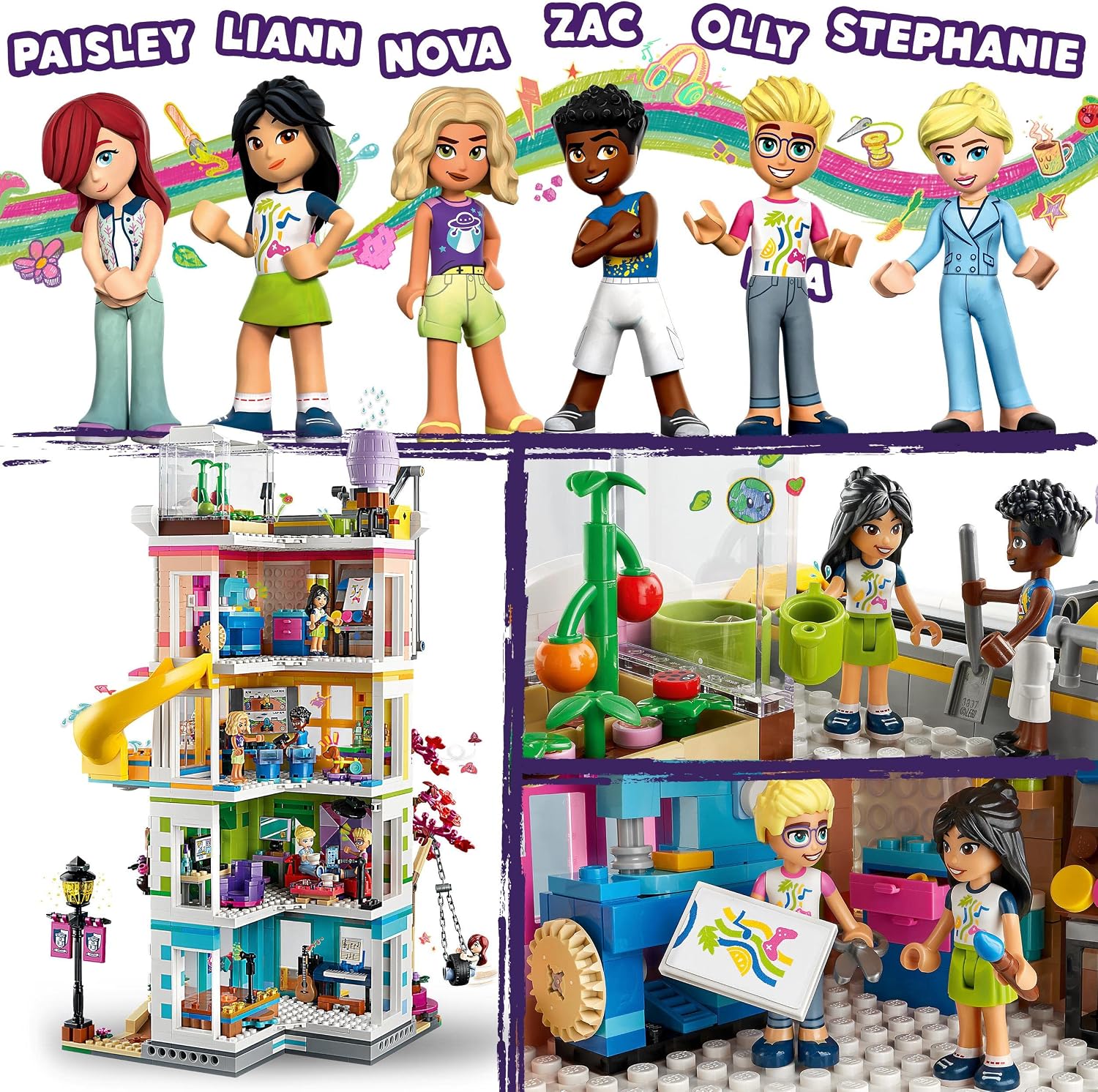 LEGO Friends Heartlake City Community Centre Modular Building Set, Toy Birthday Gift Idea for Kids, Girls, Boys with Art and Recording Studios, Gaming Room Plus Pickle the Dog and More 41748