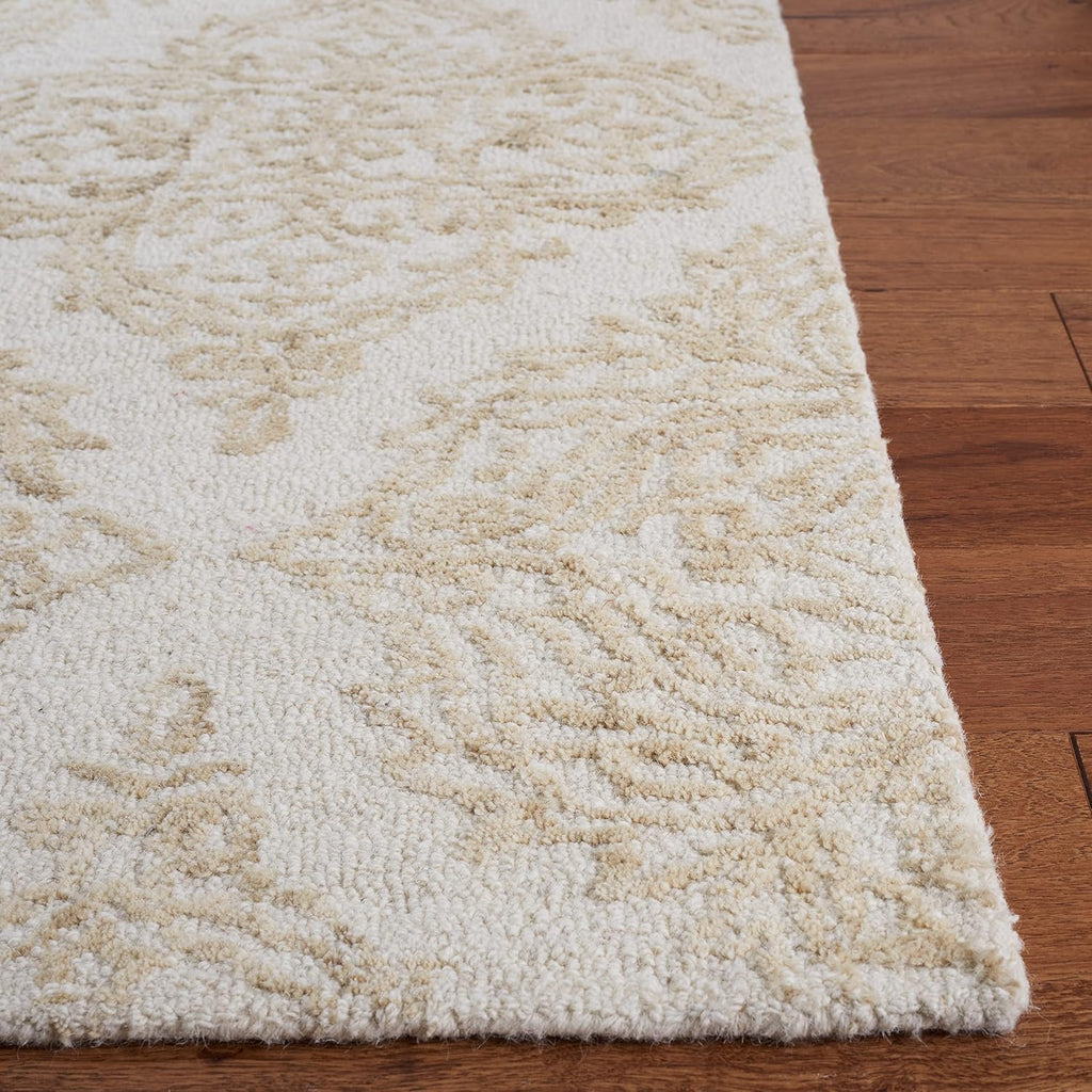 SAFAVIEH Abstract Collection Accent Rug - 2' x 3', Ivory & Beige, Handmade Wool, Ideal for High Traffic Areas in Entryway, Living Room, Bedroom (ABT346B)