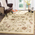 SAFAVIEH Lyndhurst Collection Area Rug - 5'3' x 7'6', Ivory & Multi, Traditional Floral Design, Non-Shedding & Easy Care, Ideal for High Traffic Areas in Living Room, Bedroom (LNH552-1291)