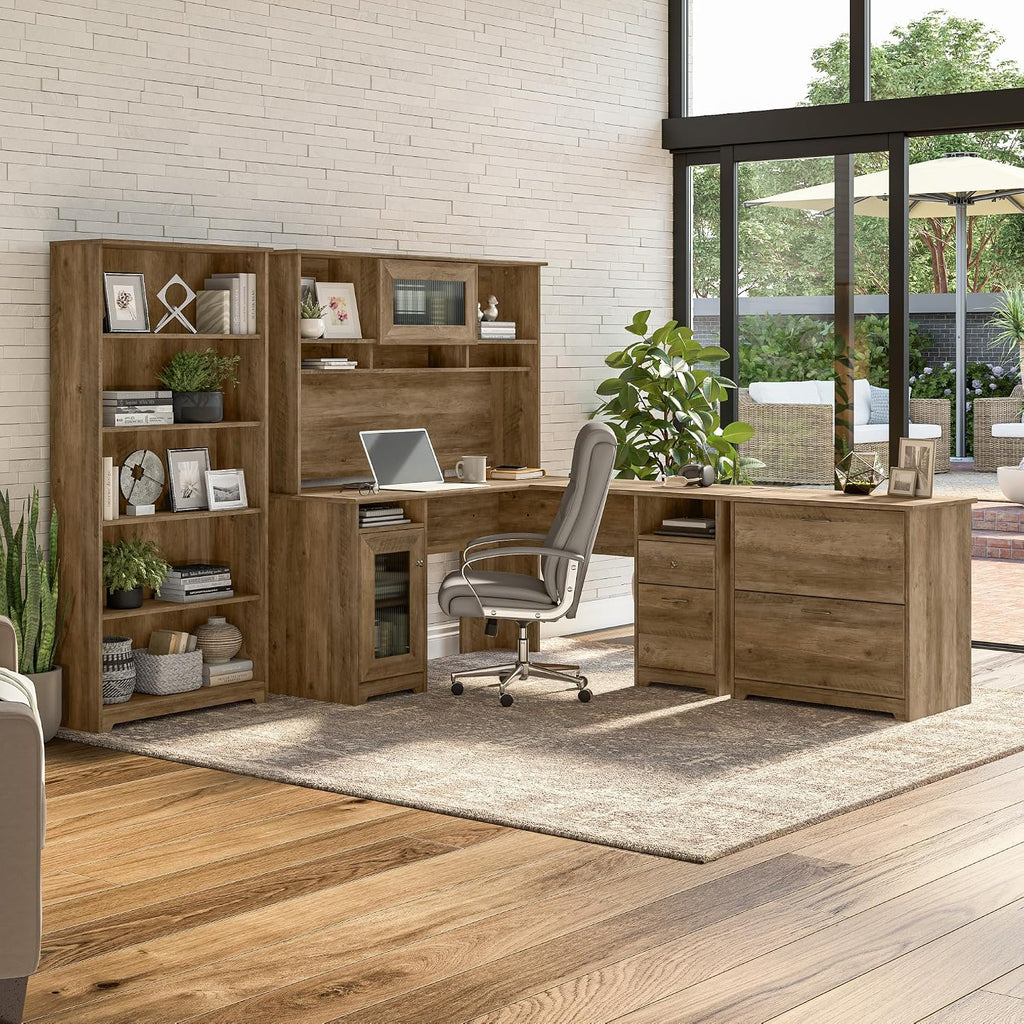 Bush Home Cabot 2 Drawer Lateral File Cabinet in Reclaimed Pine, Home Office Chest for Letter, Legal, and A4-size Document Storage