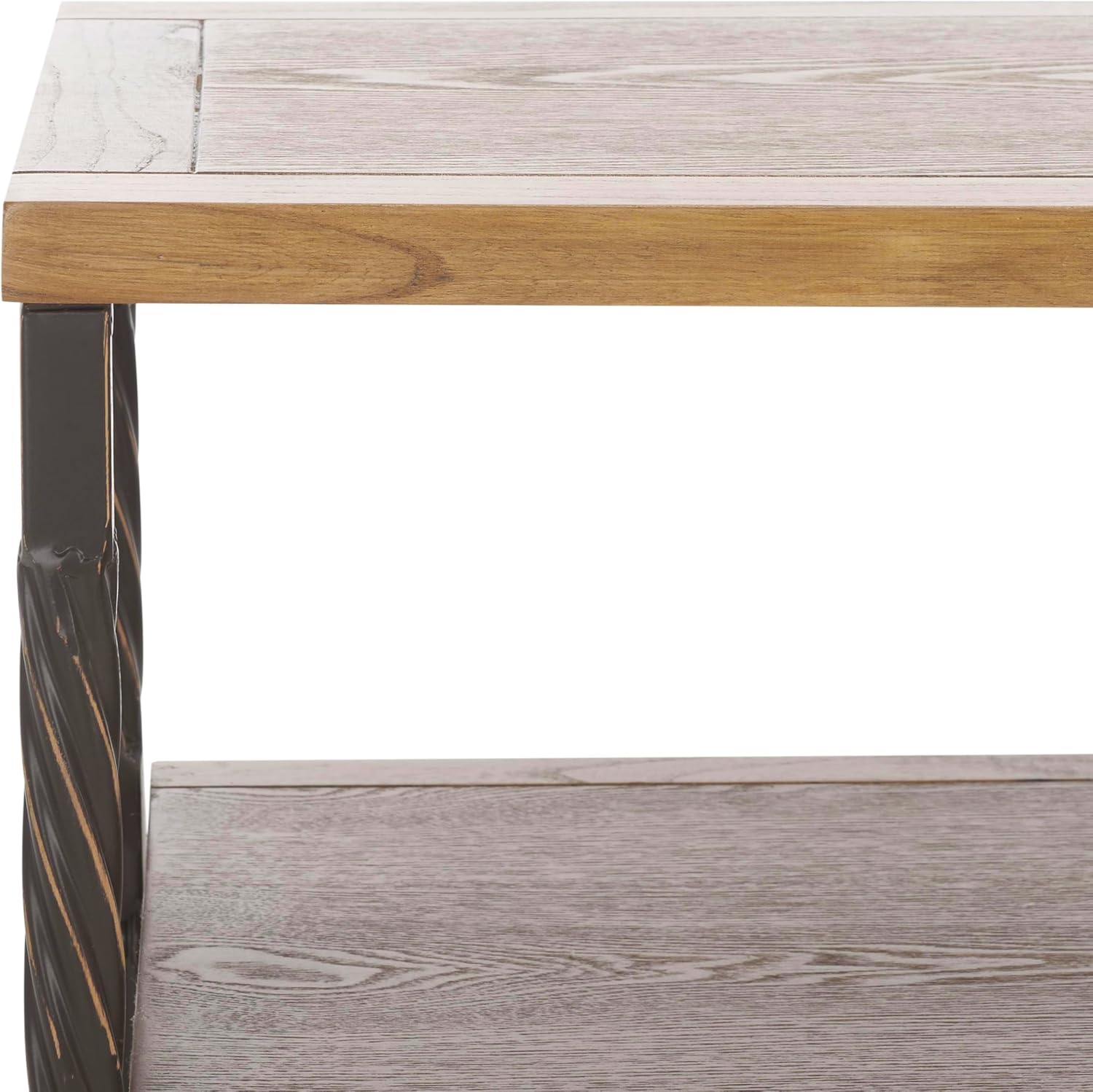 SAFAVIEH Home Collection – Joshua Oak Brown 3-Drawer Console Table with Shelf, Wicker Front Storage Drawers, Farmhouse-Inspired Accent Console for Entryway or Living Room (AMH6532C)