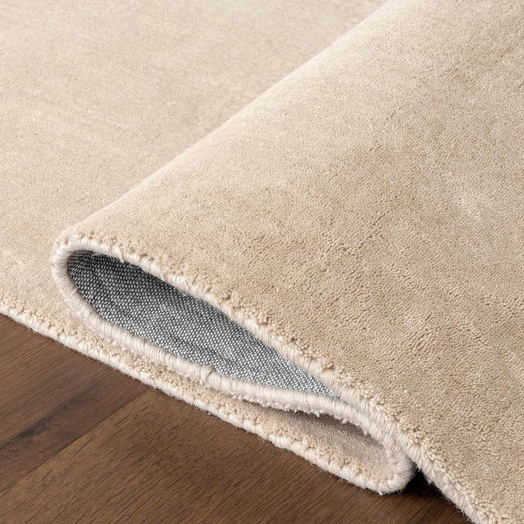Rugs USA Maru Handmade, Beige, 4' x 6', Solid, Wool, Soft and Cozy, High Traffic, Stain Resistant, Easy Clean, Durable Area Rug for Bedroom, Living Room, Dining Space, Den, Foyer, Entryway