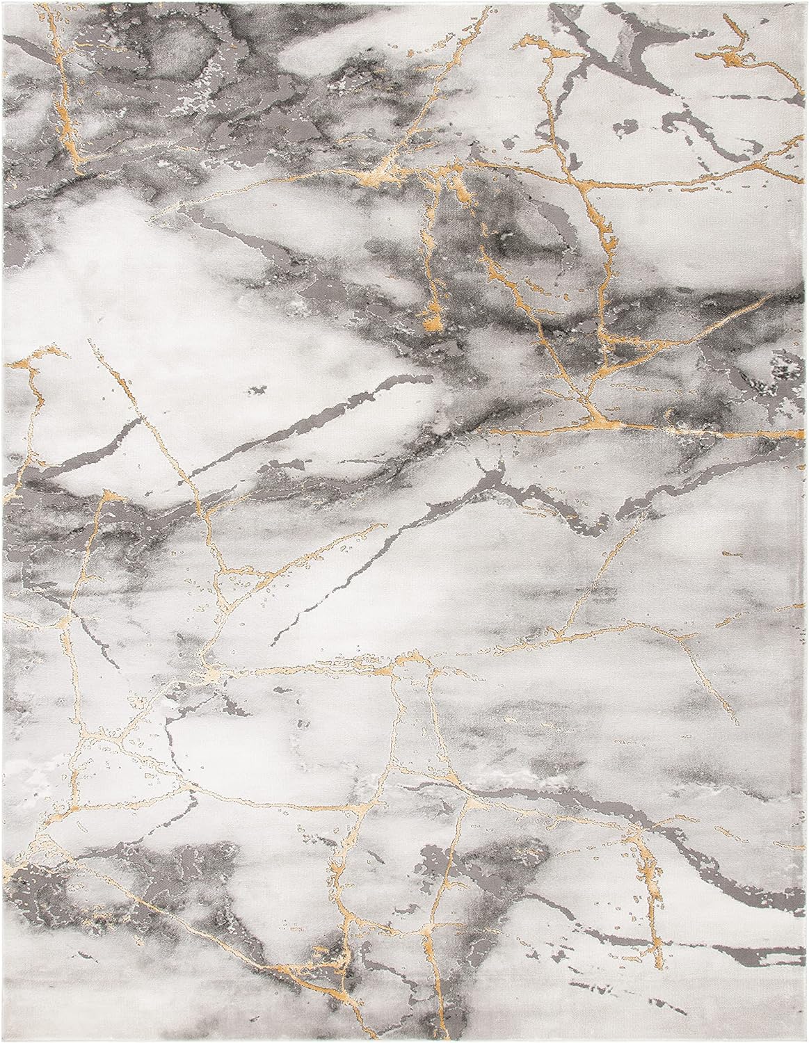 SAFAVIEH Craft Collection Area Rug - 10'6' x 14', Grey & Gold, Modern Abstract Design, Non-Shedding & Easy Care, Ideal for High Traffic Areas in Living Room, Bedroom (CFT877F)