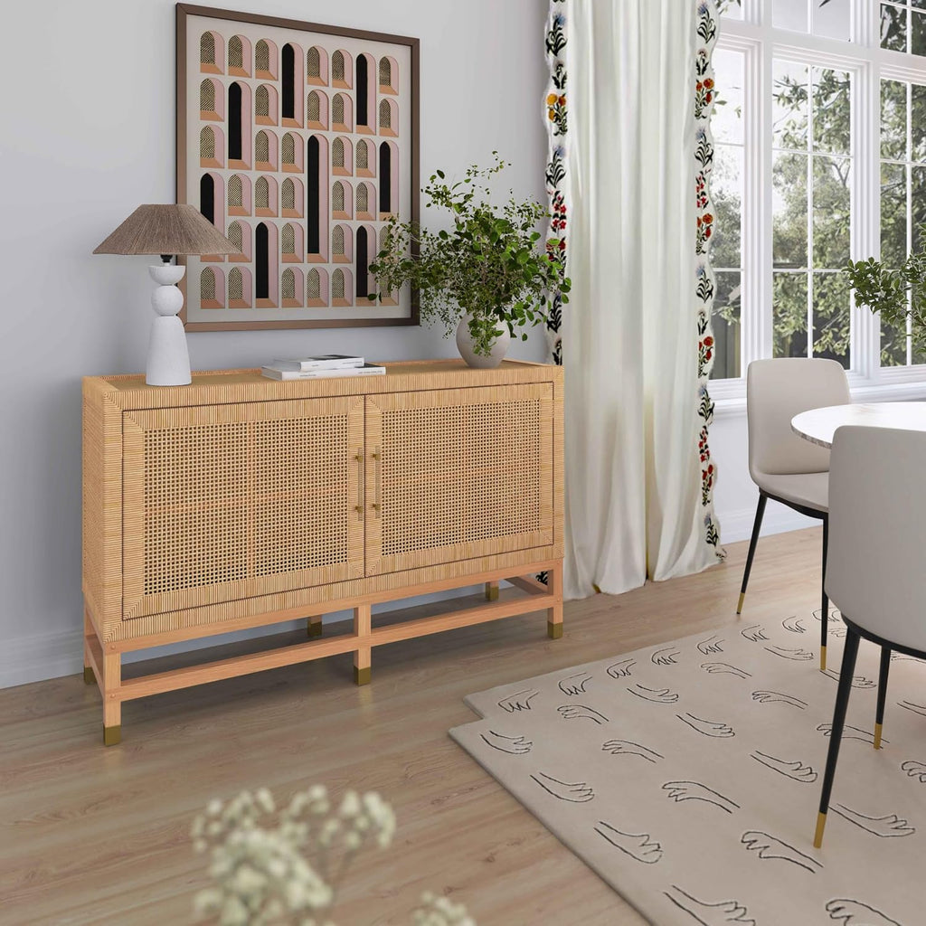 Tov Furniture Amara Natural Woven Rattan Buffet