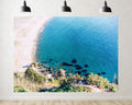 Trykid 20x10ft Aerial Calm Bay Backdrop White Sand Clear Water Coastal Bluff Photography Background Seaside Vacation Scenic View Tapestry Party Decoration Photo Studio Prop Fabric