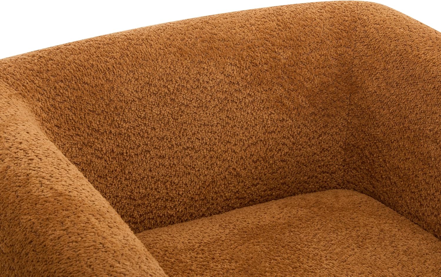 Christopher Knight Home Holly Modern Boucle Fabric Upholstered Club Chair for Living Room, Home Office, Apartment, Relaxing Chair with Removable Cushion and Birch Wood Legs, Caramel Brown + Walnut