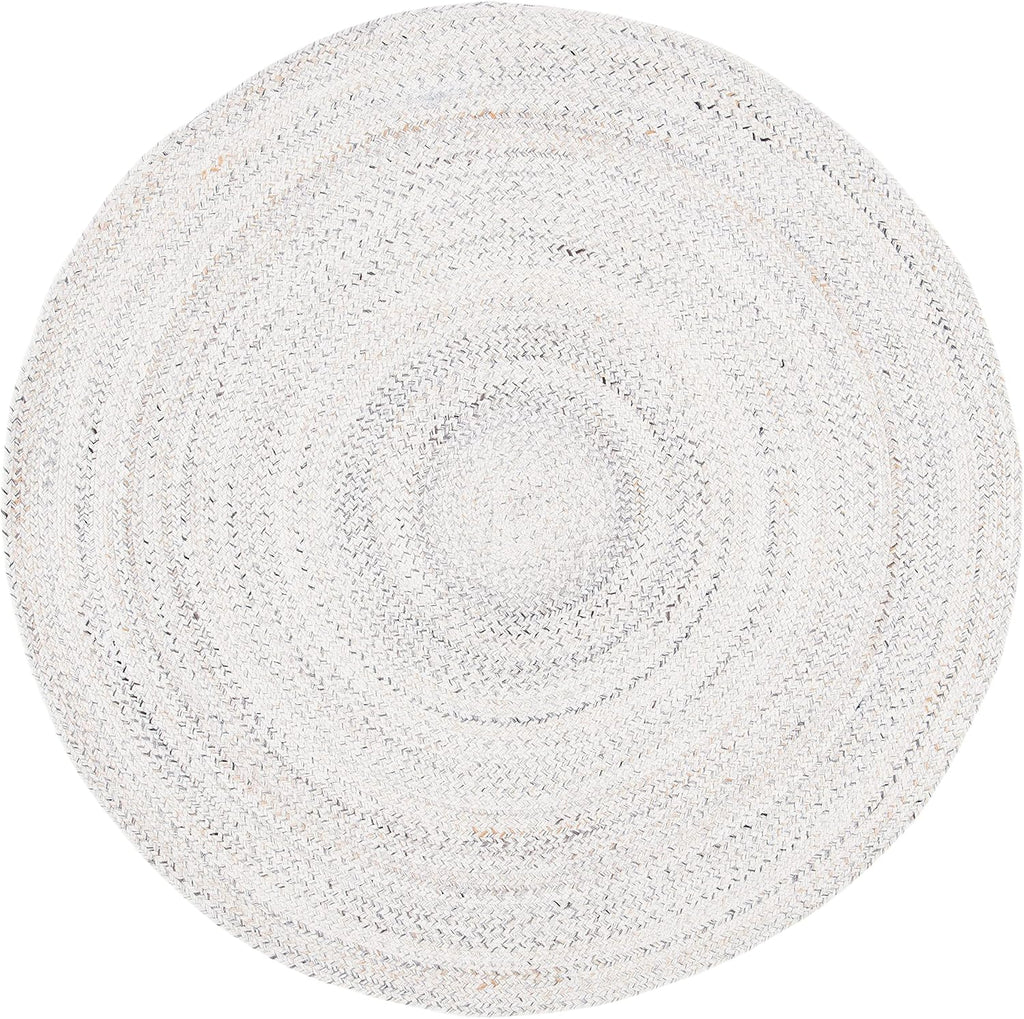 SAFAVIEH Braided Collection Area Rug - 9' Round, Ivory, Flat Weave Country Cottage Reversible Design, Non-Shedding & Easy Care, Ideal for High Traffic Areas in Living Room, Bedroom (BRD851A)