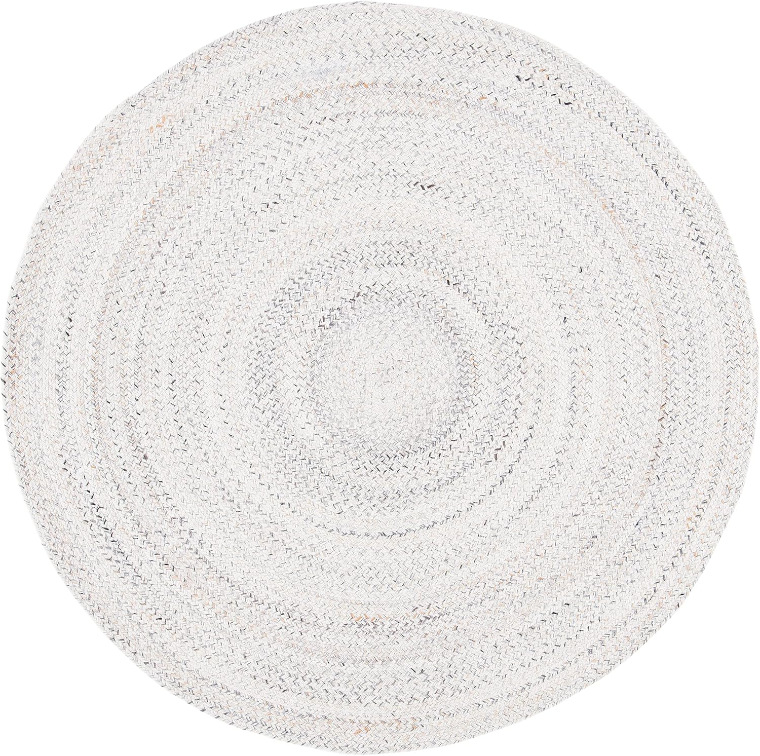 SAFAVIEH Braided Collection Area Rug - 9' Round, Ivory, Flat Weave Country Cottage Reversible Design, Non-Shedding & Easy Care, Ideal for High Traffic Areas in Living Room, Bedroom (BRD851A)