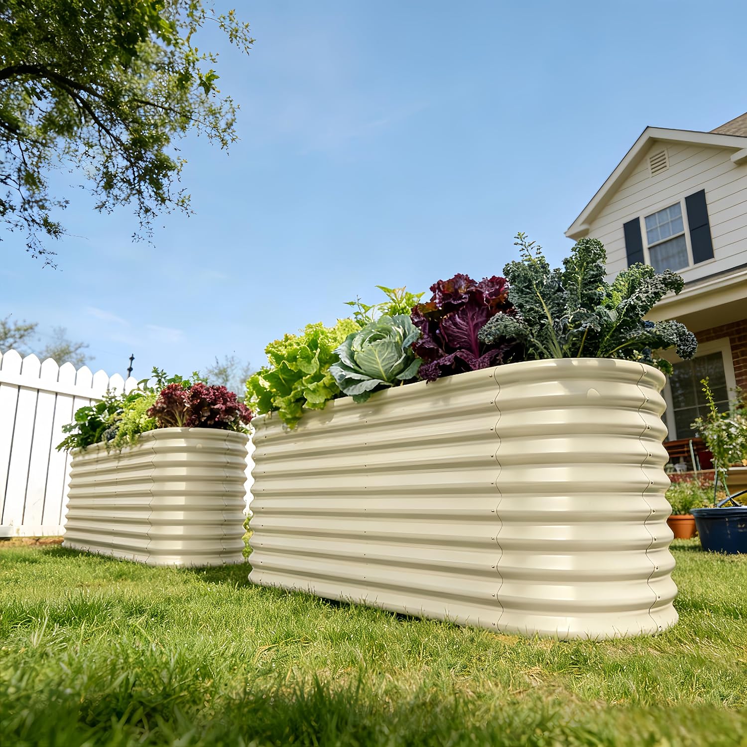 30' Extra Tall Galvanized Raised Garden Bed, 6x2x2.5 ft Metal Planters for Outdoor Plants, Heavy Duty Flower Bed Deep Root for Vegetable, Garden Bed Outdoor Large Planter Box - Moss Green
