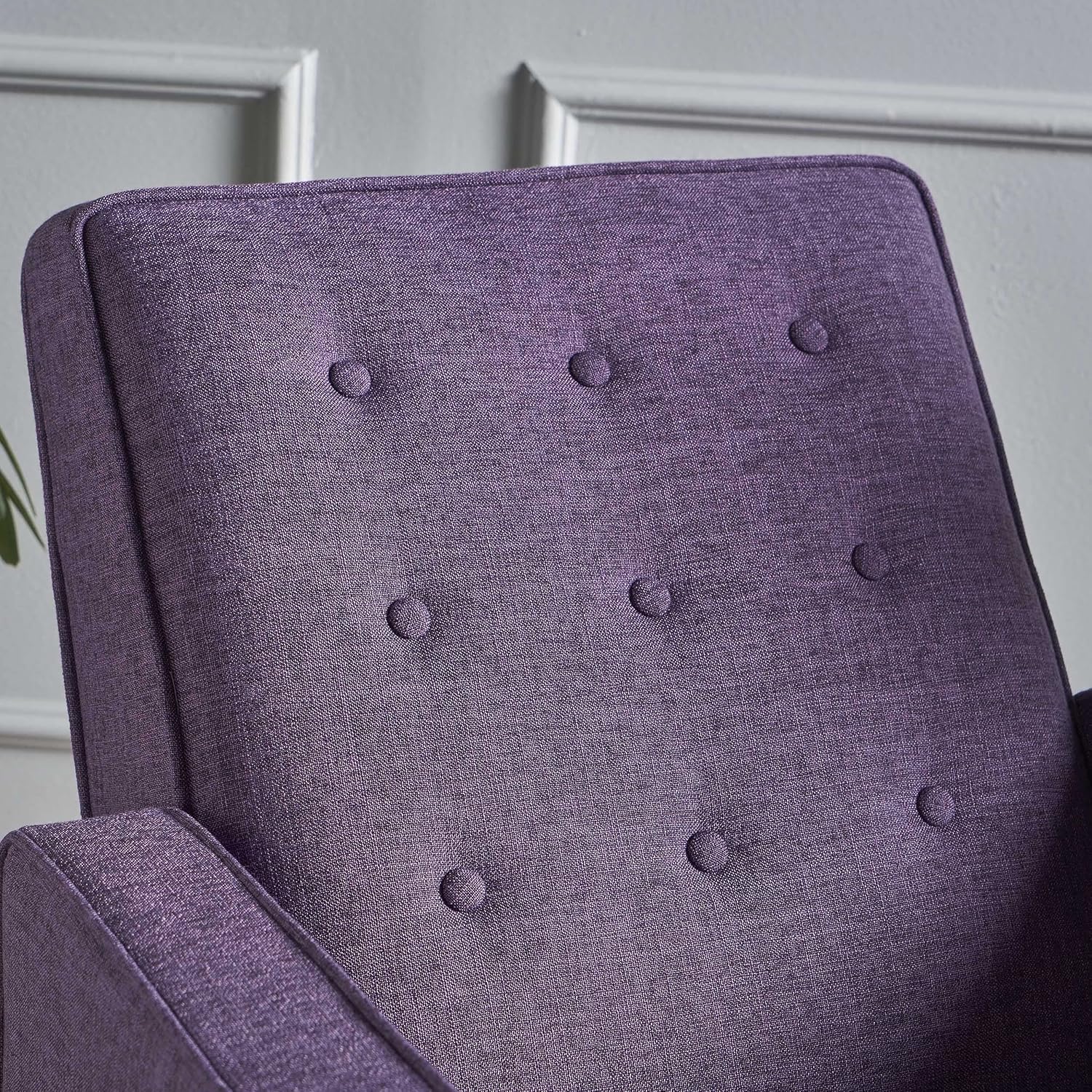 GDFStudio Christopher Knight Home Mervynn Mid-Century Modern Fabric Recliners, 2-Pcs Set, Muted Purple / Dark Espresso