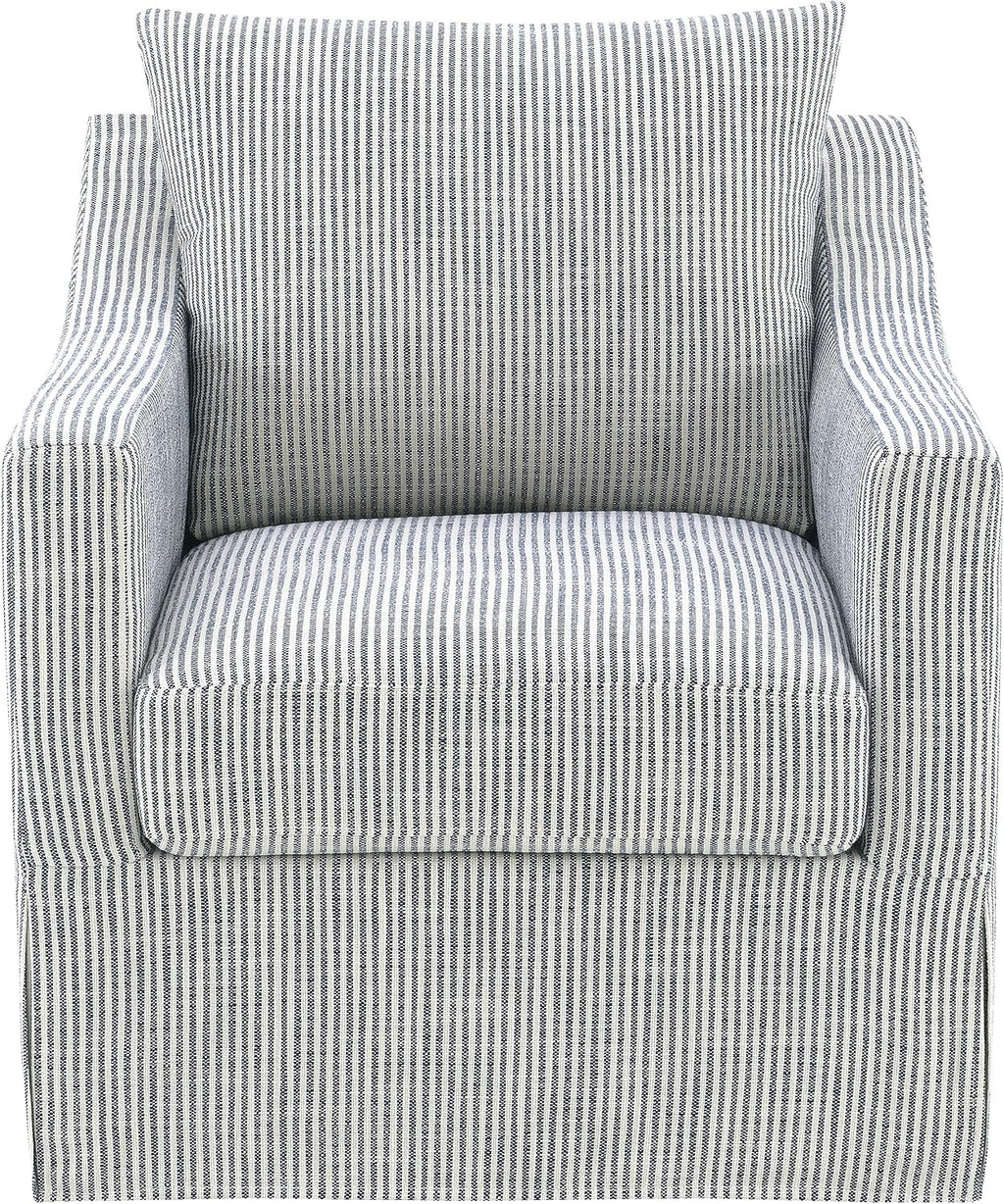 Coaster Home Furnishings - Winter - Wood - Upholstered Accent Chair with Sloped Arms, Removable Seat Cushion and 360-Degree Swivel - Living Room - Grey - 904137