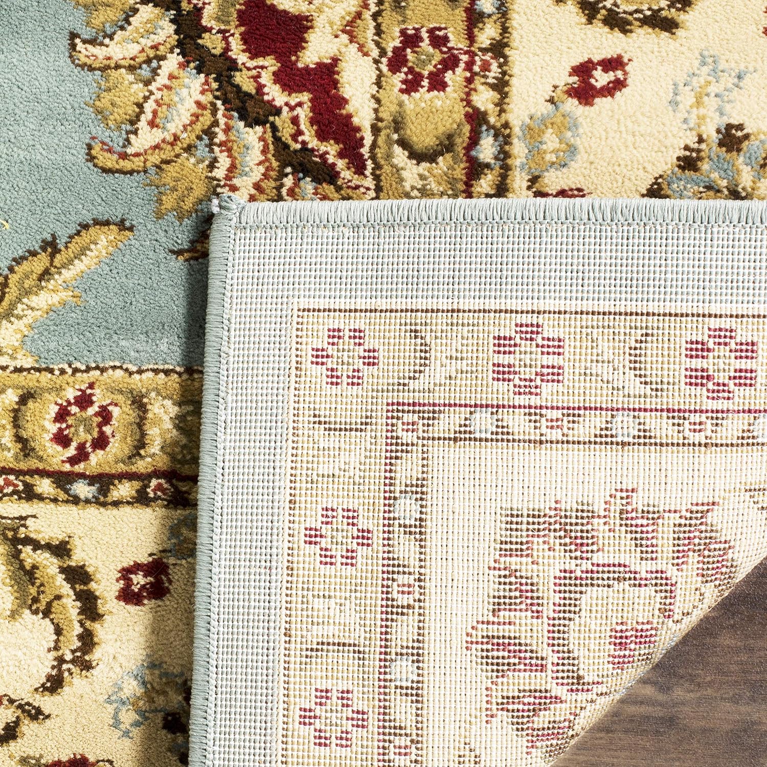 SAFAVIEH Lyndhurst Collection Area Rug - 8' x 11', Blue & Ivory, Traditional Oriental Design, Non-Shedding & Easy Care, Ideal for High Traffic Areas in Living Room, Bedroom (LNH553-6512)