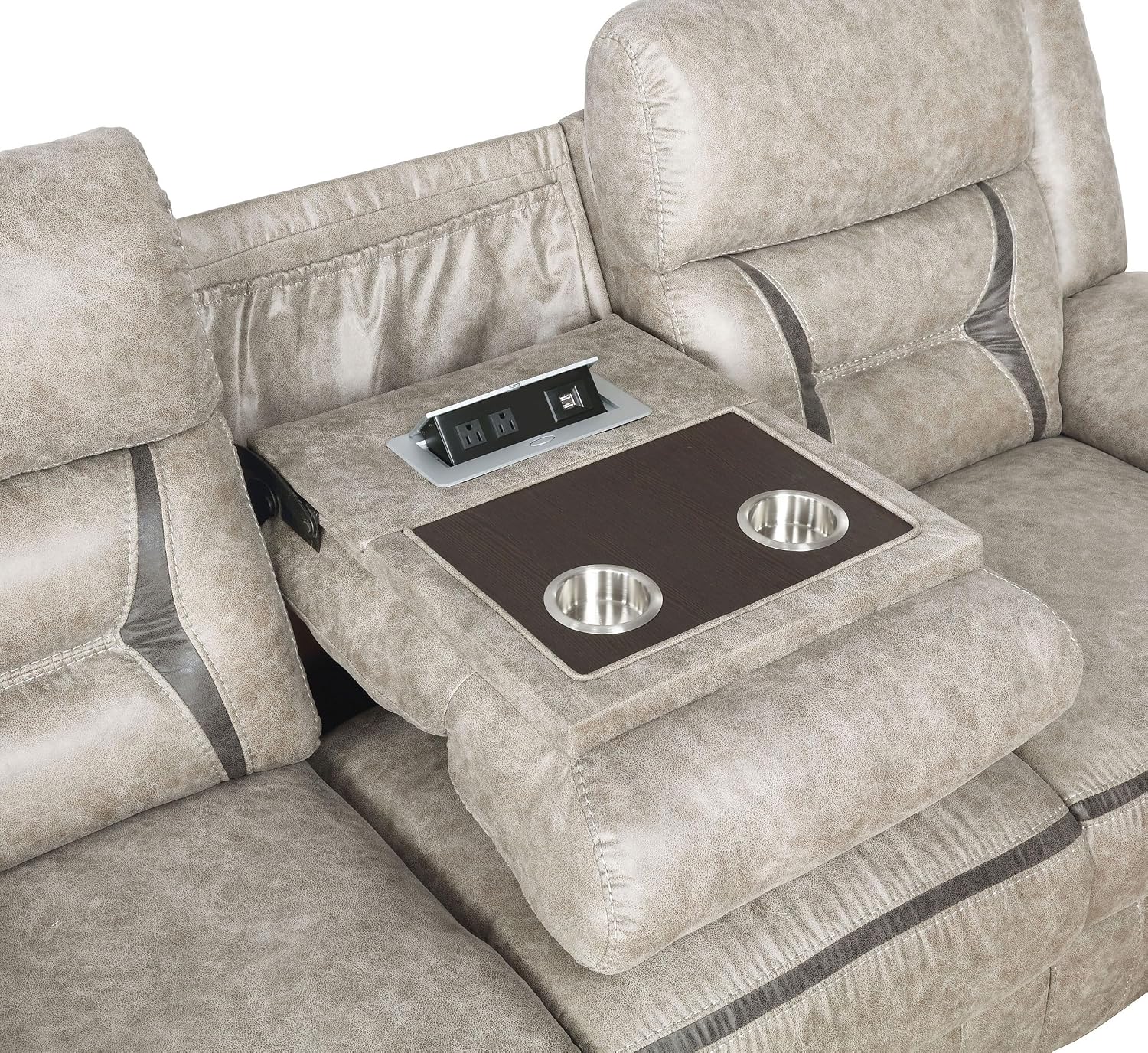Coaster Home Furnishings Greer 3-Piece Upholstered Reclining Sofa Set Taupe 651351-S3