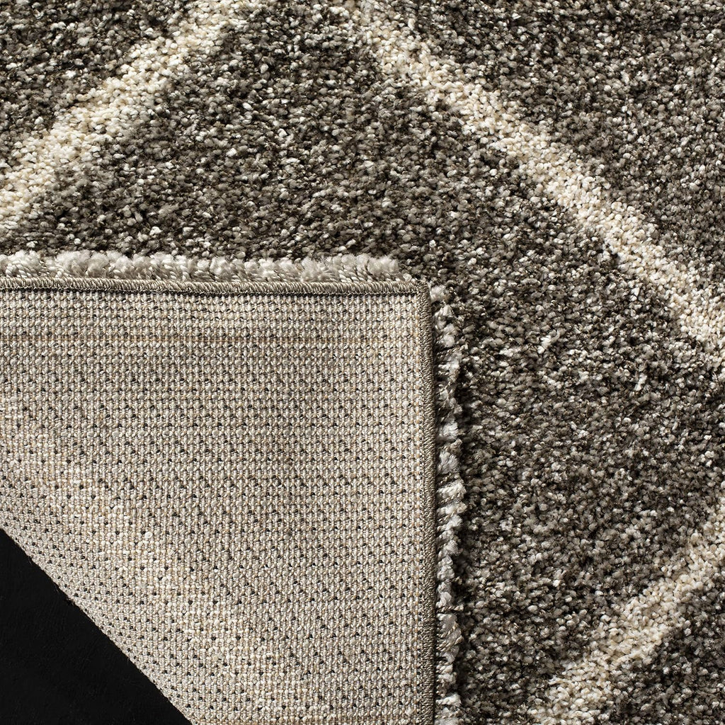 SAFAVIEH Hudson Shag Collection Runner Rug - 2'3' x 22', Grey & Ivory, Modern Trellis Design, Non-Shedding & Easy Care, 2-inch Thick Ideal for High Traffic Areas in Living Room, Bedroom (SGH281B)