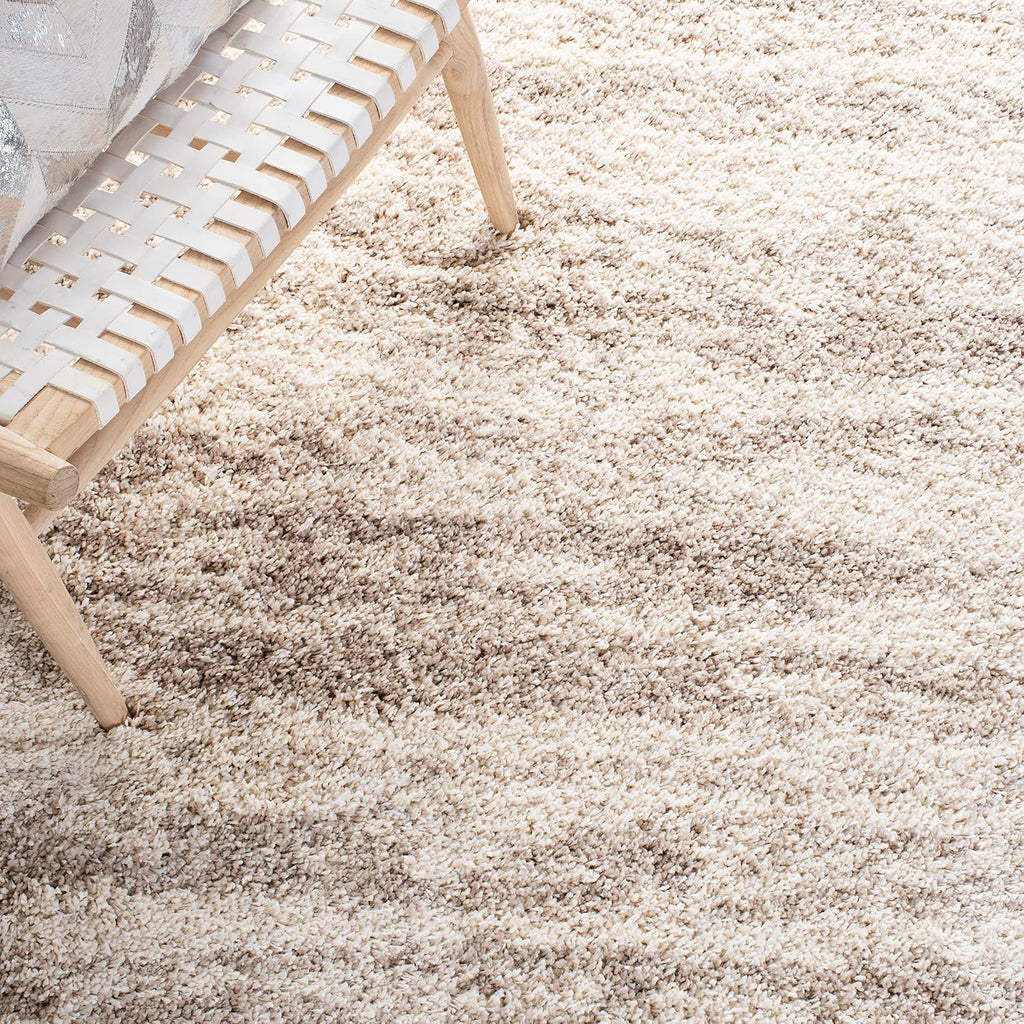 SAFAVIEH Hudson Shag Collection Area Rug - 11' x 15', Ivory/Beige, Geometric Design, Plush 1.9 Inch Thick Ideal for High Traffic Areas in Living Room, Bedroom, Dining (SGH206B)