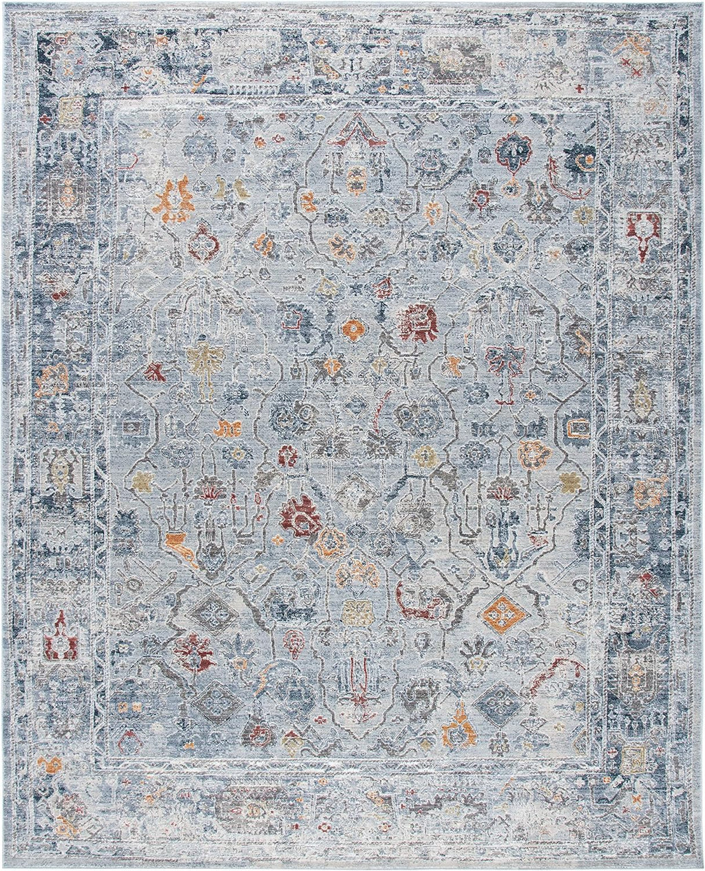 SAFAVIEH History Collection Area Rug - 9' x 12', Light Grey & Gold, Vintage Distressed Design, Non-Shedding & Easy Care, Ideal for High Traffic Areas in Living Room, Bedroom (HIS546F)