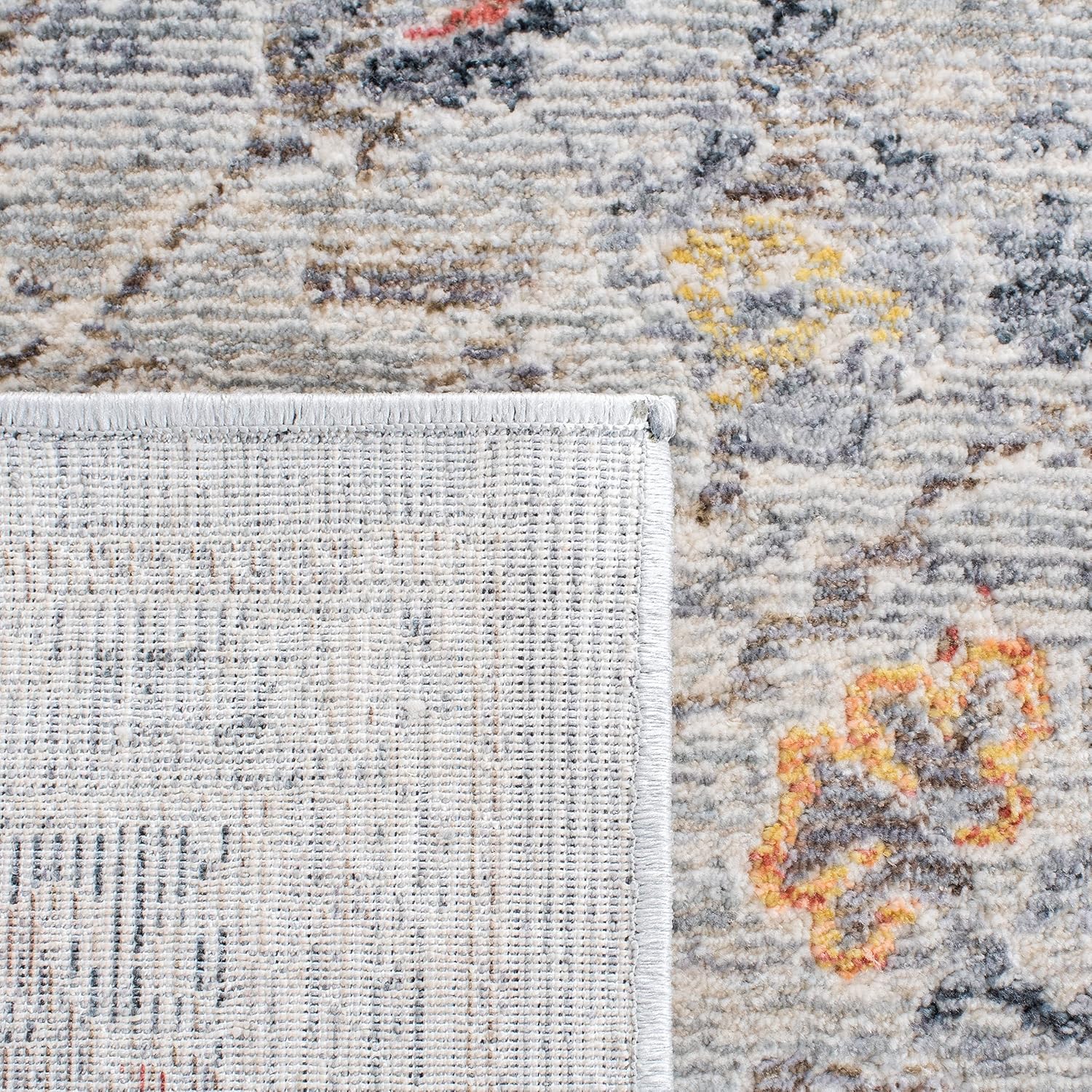 SAFAVIEH History Collection Area Rug - 9' x 12', Light Grey & Gold, Vintage Distressed Design, Non-Shedding & Easy Care, Ideal for High Traffic Areas in Living Room, Bedroom (HIS546F)
