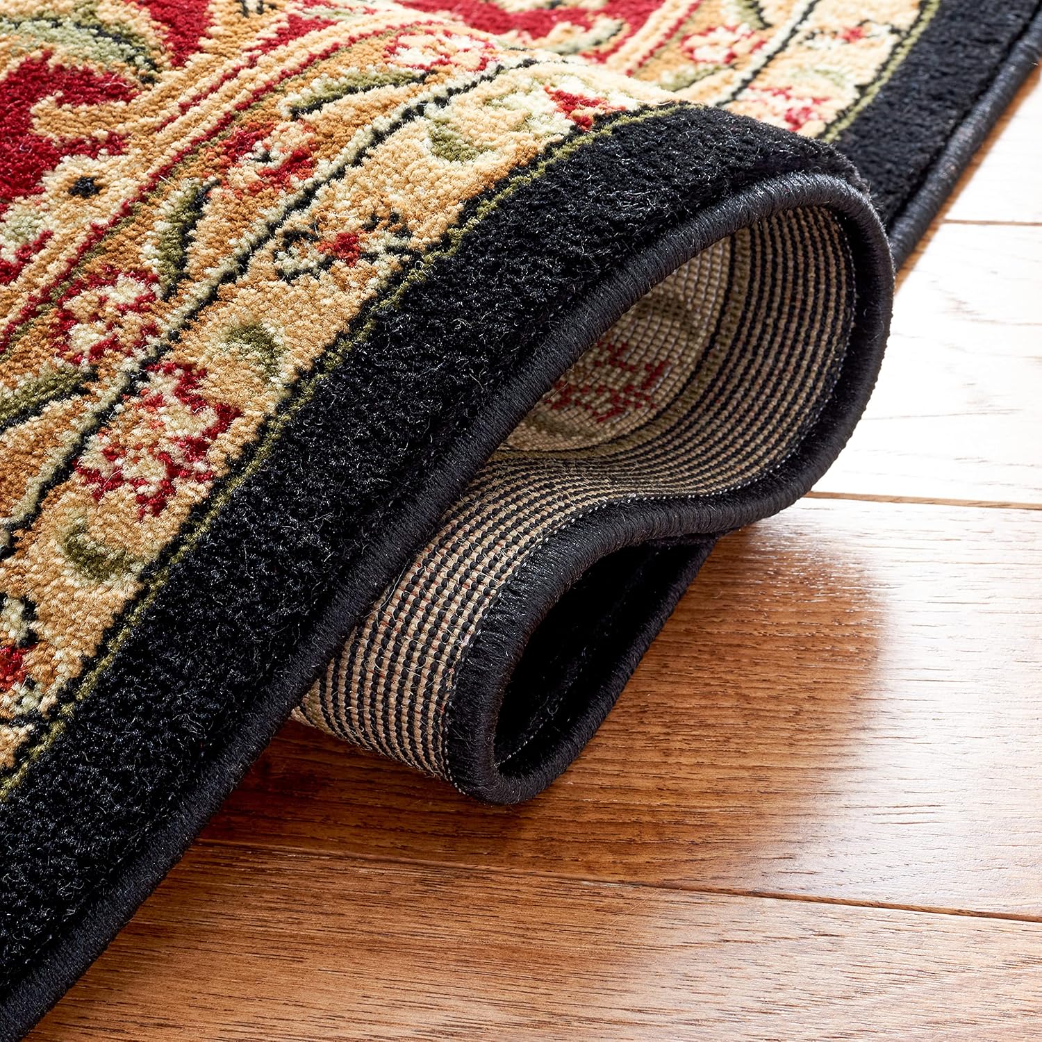 SAFAVIEH Lyndhurst Collection Area Rug - 8' x 10', Black & Red, Traditional Oriental Design, Non-Shedding & Easy Care, Ideal for High Traffic Areas in Living Room, Bedroom (LNH330Y)