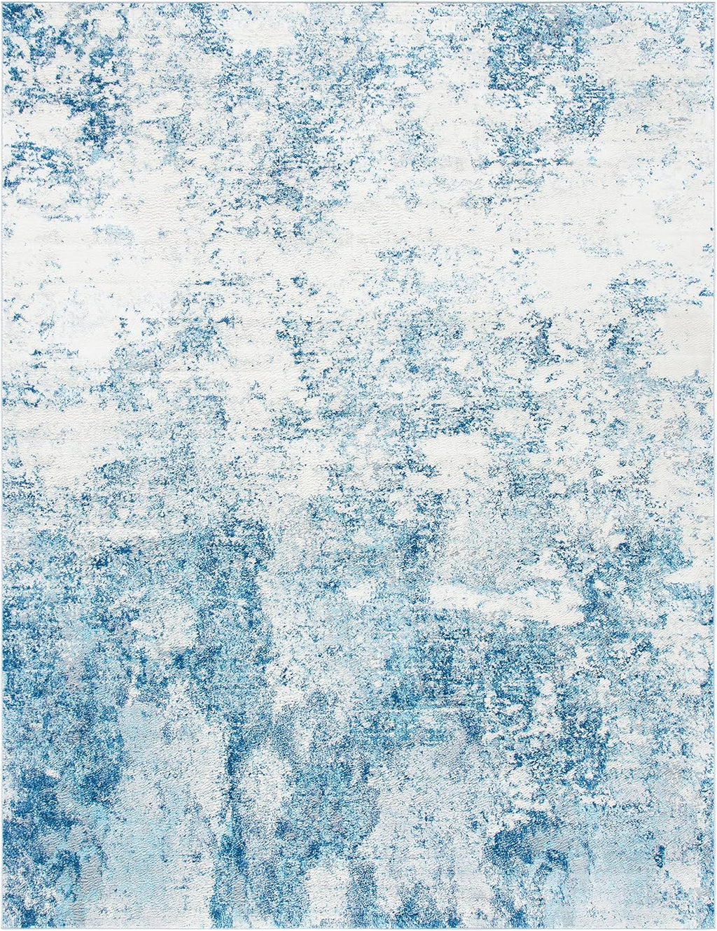SAFAVIEH Brentwood Collection Area Rug - 8' x 10', Ivory & Navy, Modern Abstract Design, Non-Shedding & Easy Care, Ideal for High Traffic Areas in Living Room, Bedroom (BNT822B)
